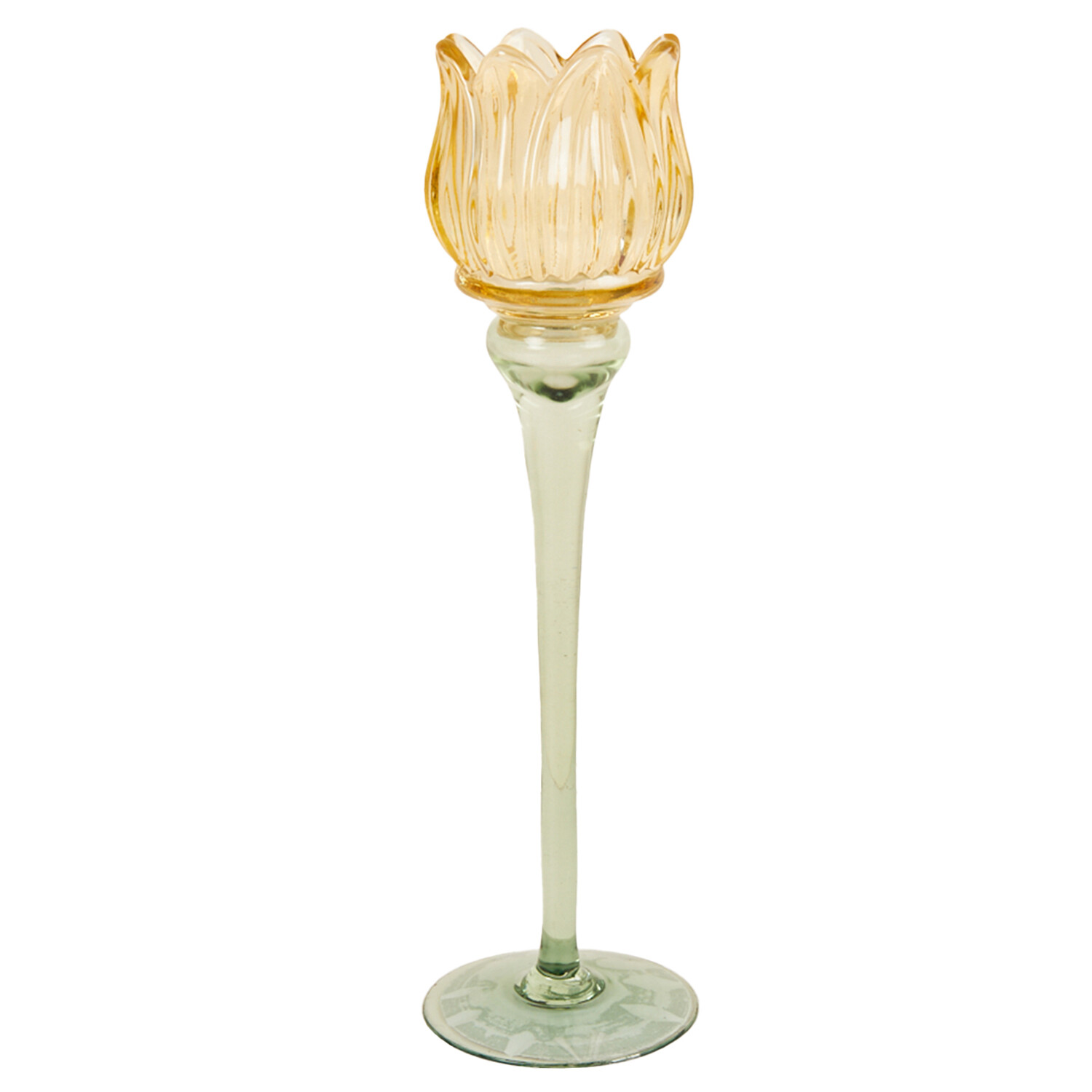 Tall Tulip Glass Tealight Holder - Multicolour Image 3