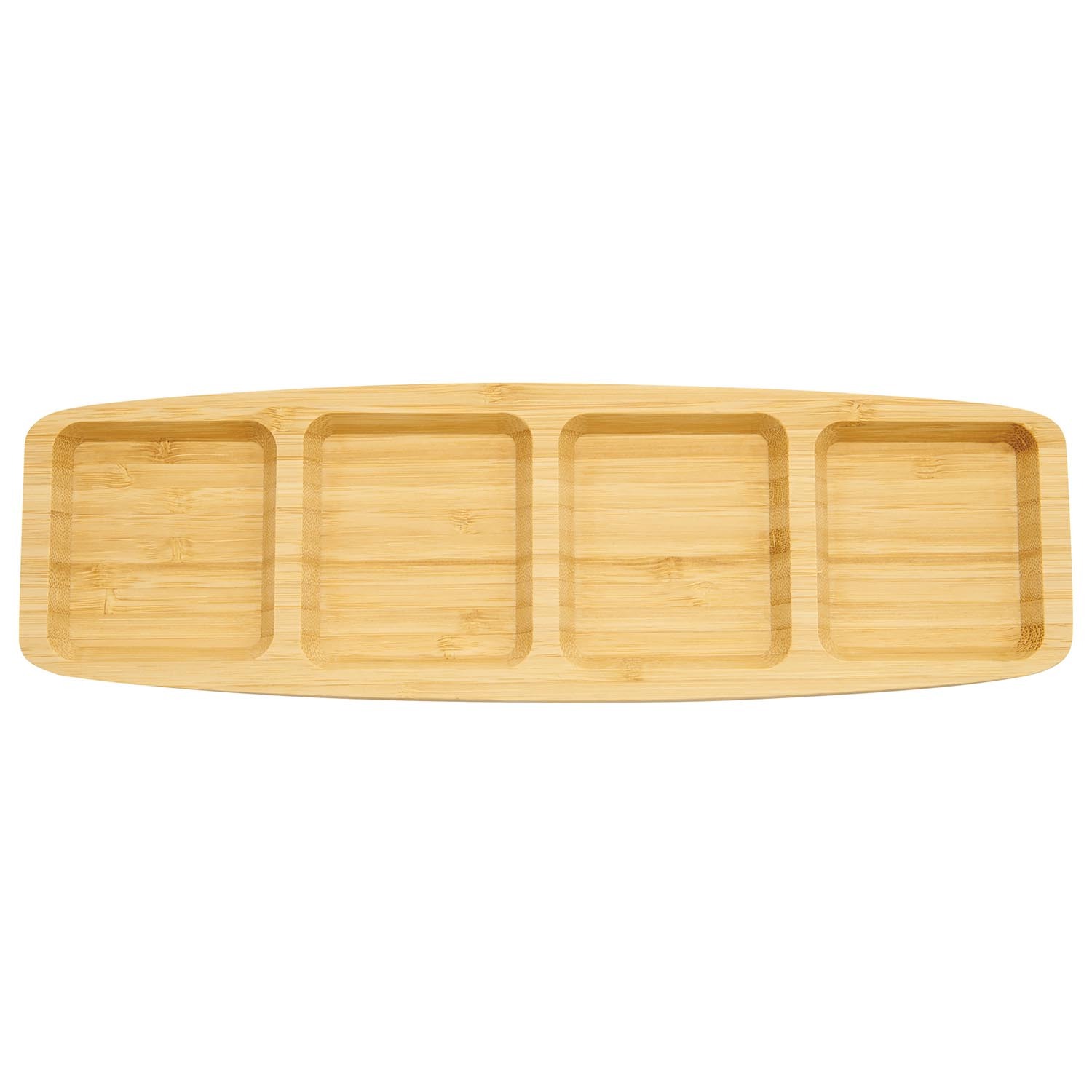 Bamboo Divided Serving Tray - Natural Image 2