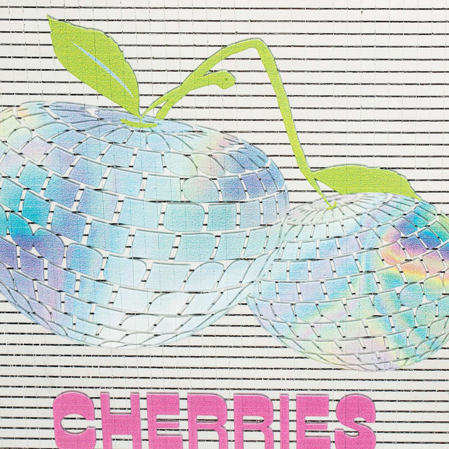 Disco Cherries Mirrored Framed Plaque - Multicolour Image 3