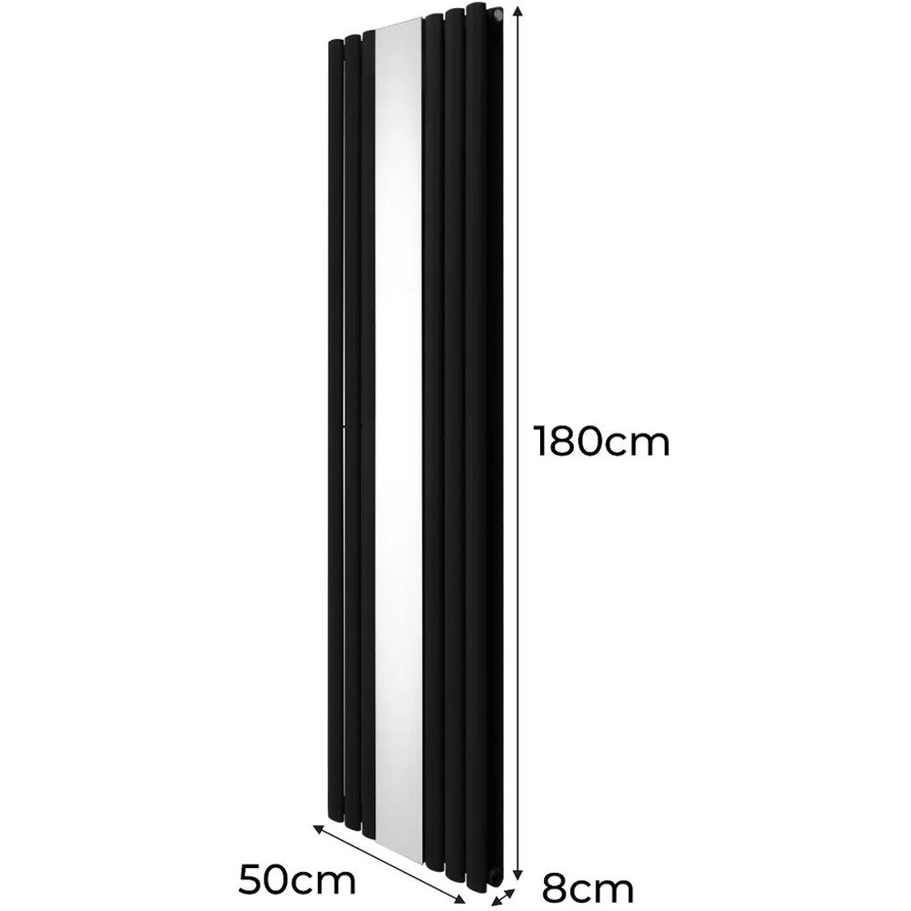 Monster Shop 5009 BTU Black Oval Mirror Radiator and Valves 1800 x 500mm Image 6