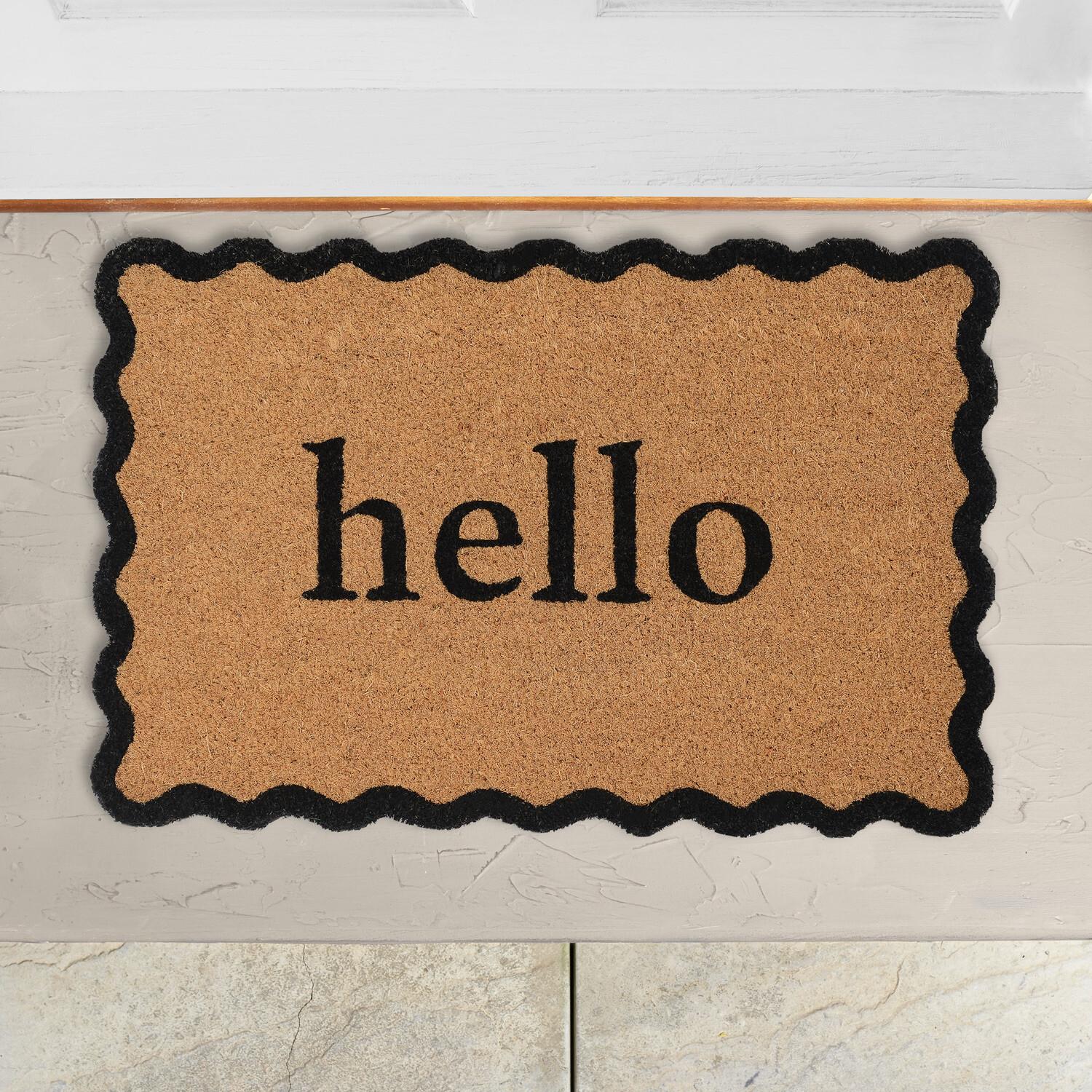 Printed Wave or Bow Coir Mat Image 2