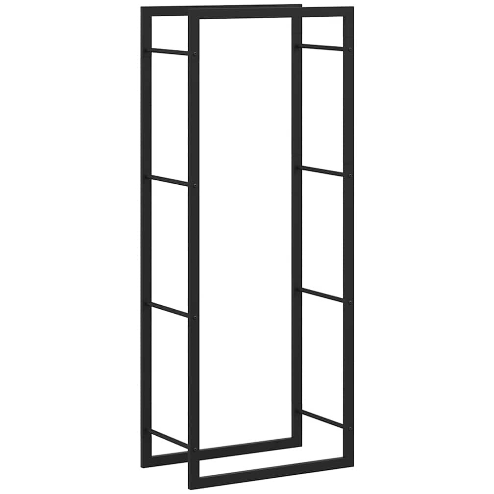 Walplus Matt Black Tall Firewood Rack 132 x 50 x 28cm Image 3