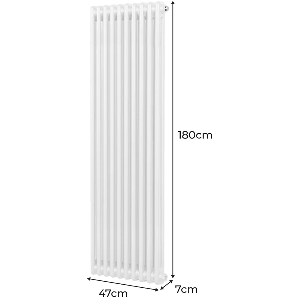 Monster Shop 5300 BTU White Traditional 2 Column Radiator 1800 x 472mm ...
