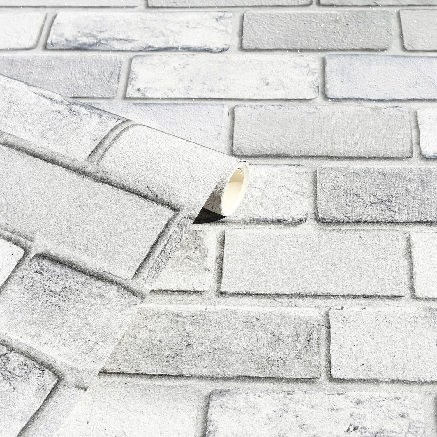 Diamond Textured Brick Wallpaper - Grey Image 4