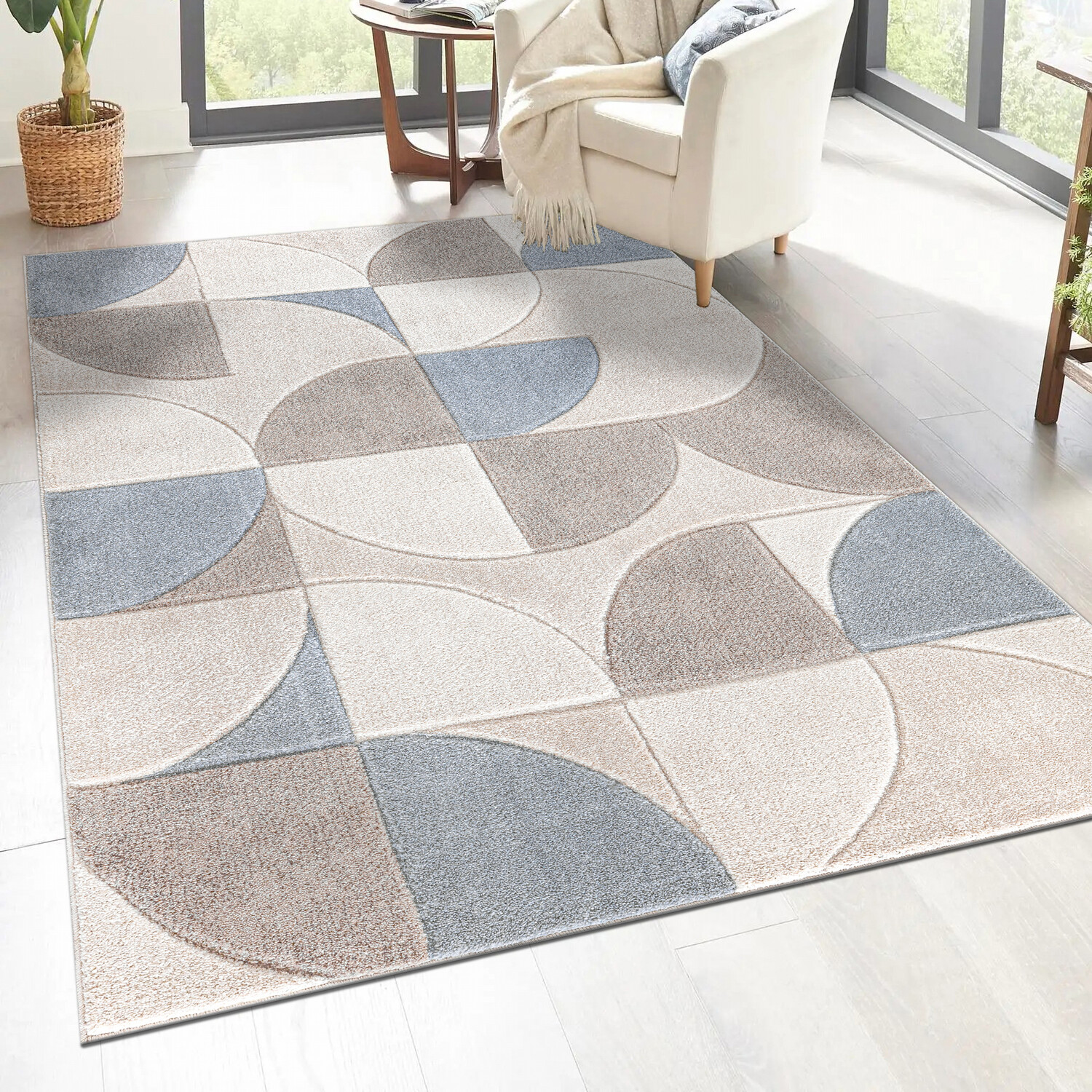 Milano Round Curve Rug  - Natural / 160cm Image 2