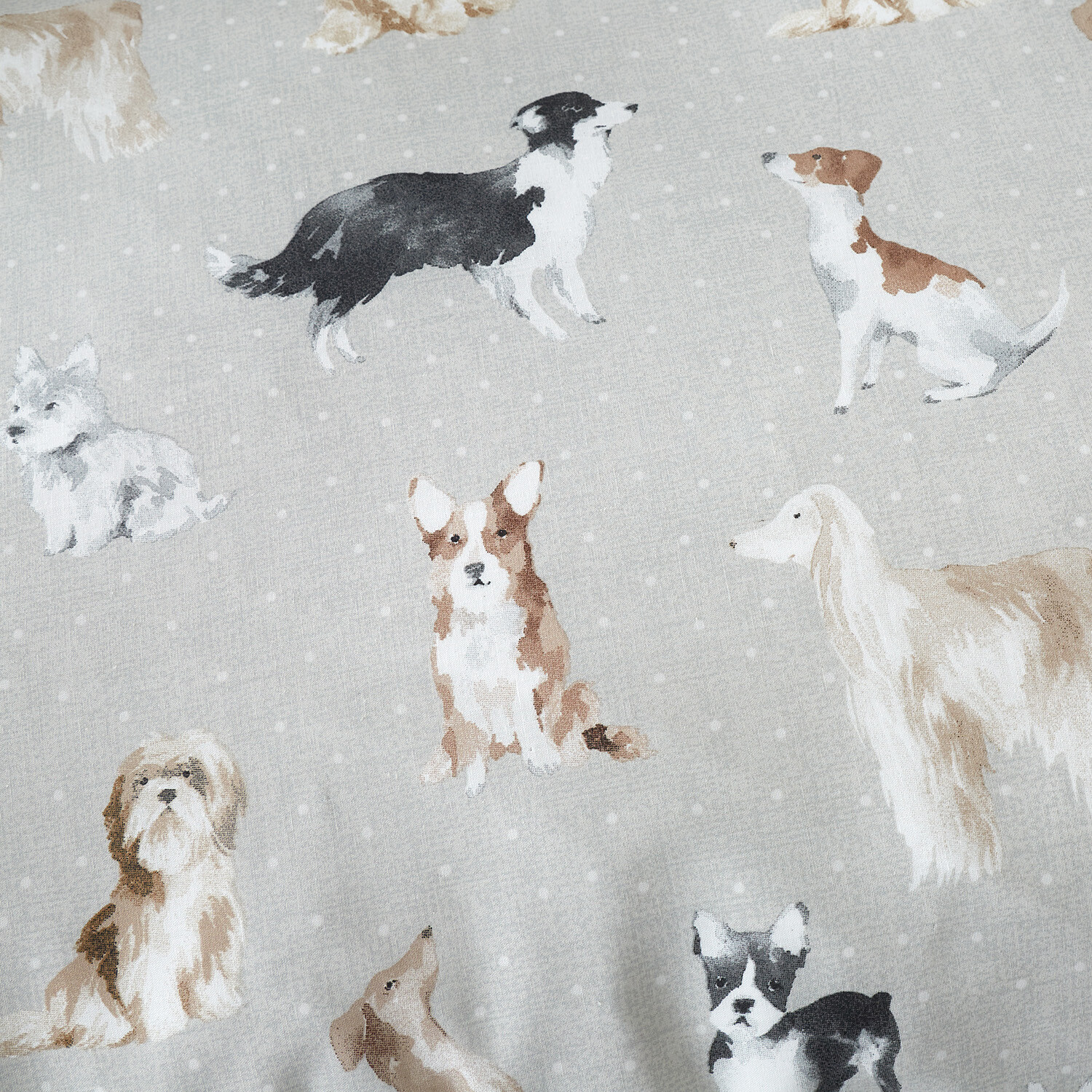Divante Country Dogs Duvet Cover and Pillowcase Set - Natural / Single Image 5