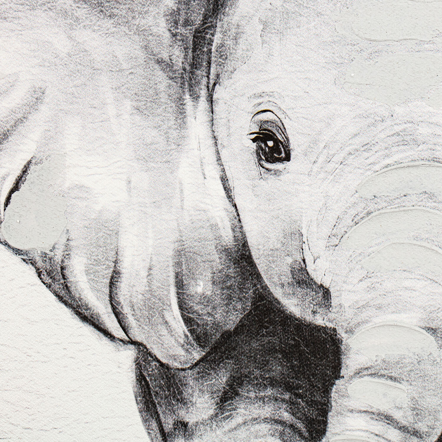 Cute Elephant Framed Canvas - Black Image 3