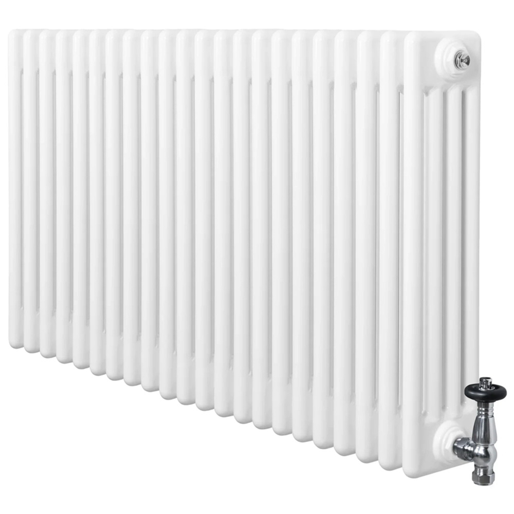 MonsterShop White 4 Column Radiator and Chrome Valve Set 4367 BTU 600 x 1010mm Image 3