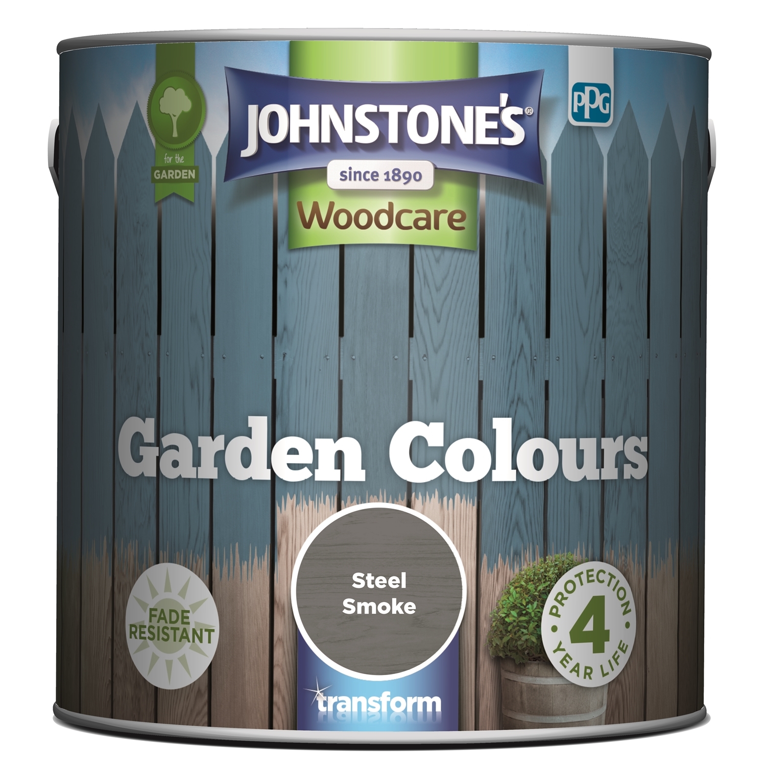 Johnstone's Woodcare Garden Colours Steel Smoke Paint 2.5L Image 2