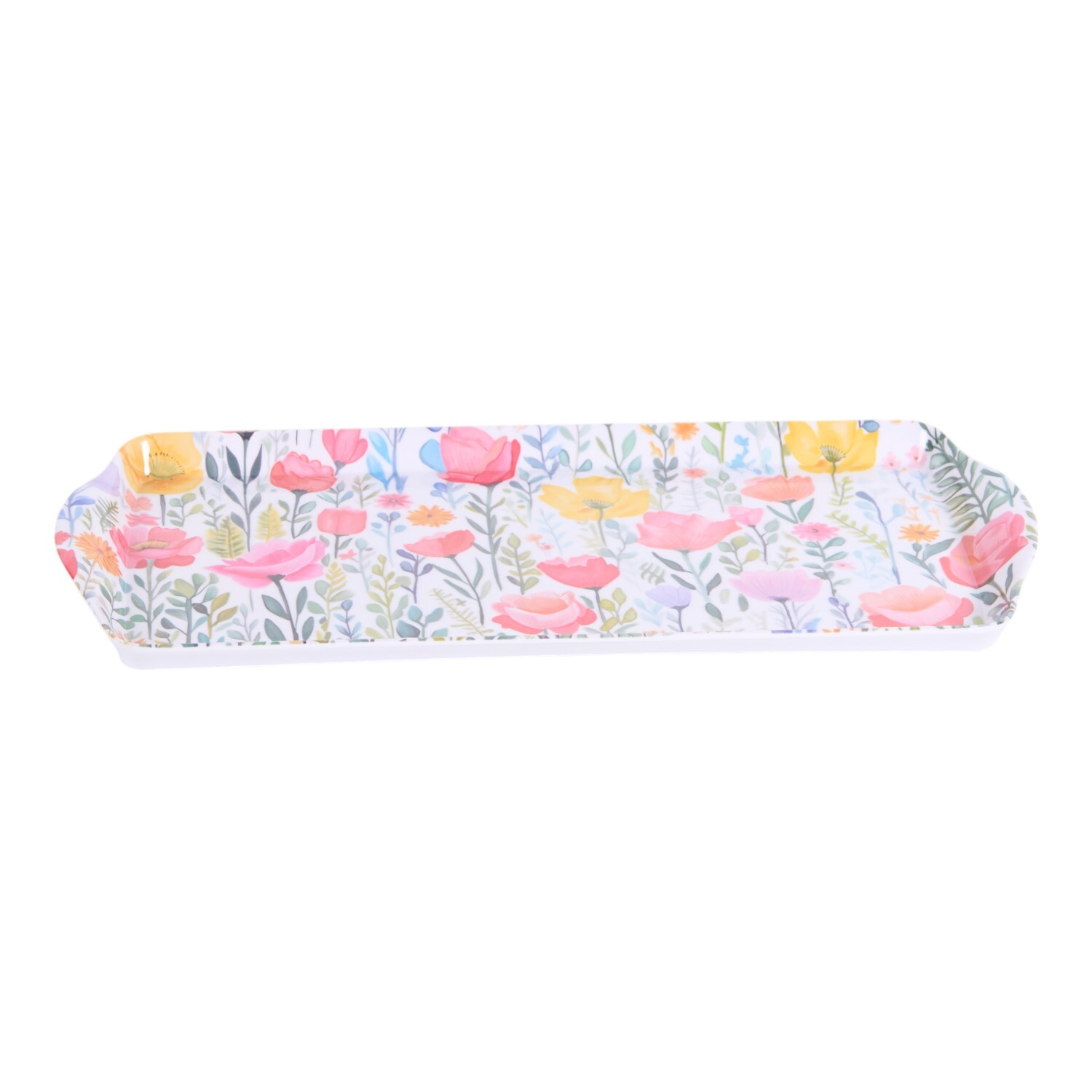 Poppy Meadow Long Drinks Tray - White and Pink Image 3