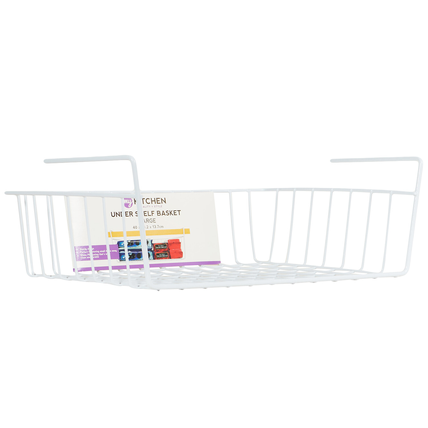 White Large Undershelf Basket - White Image 2