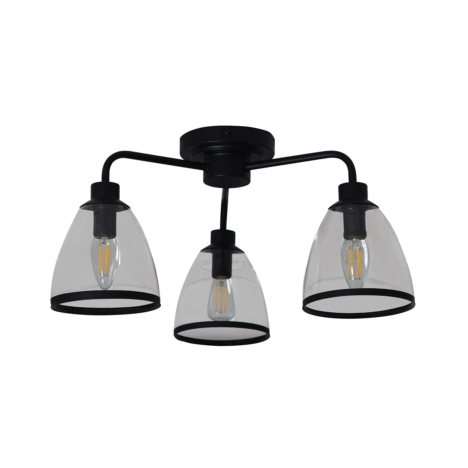 Black Edge 3 Light Ceiling Fitting Image 2