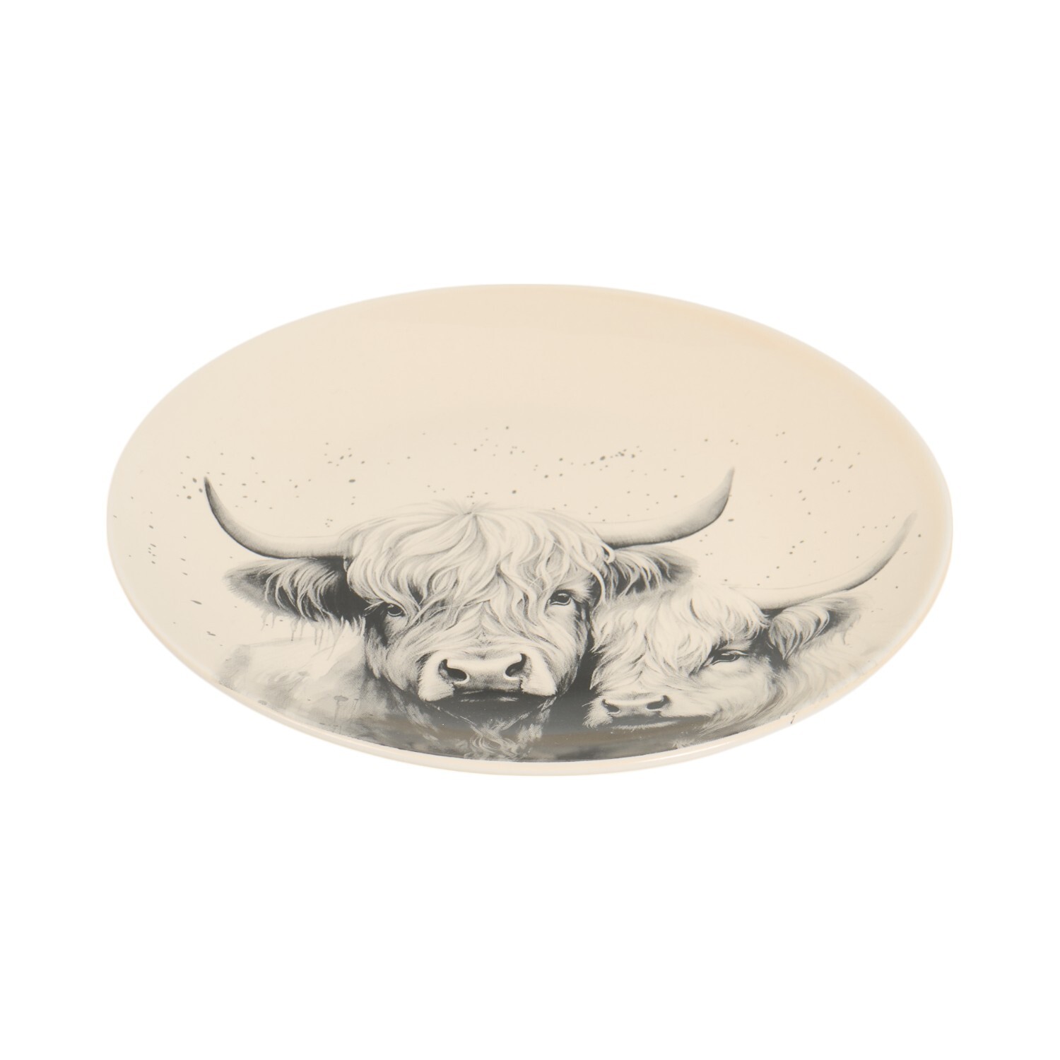 Highland Cow Dinner Plate Cream Side Plate Image 5