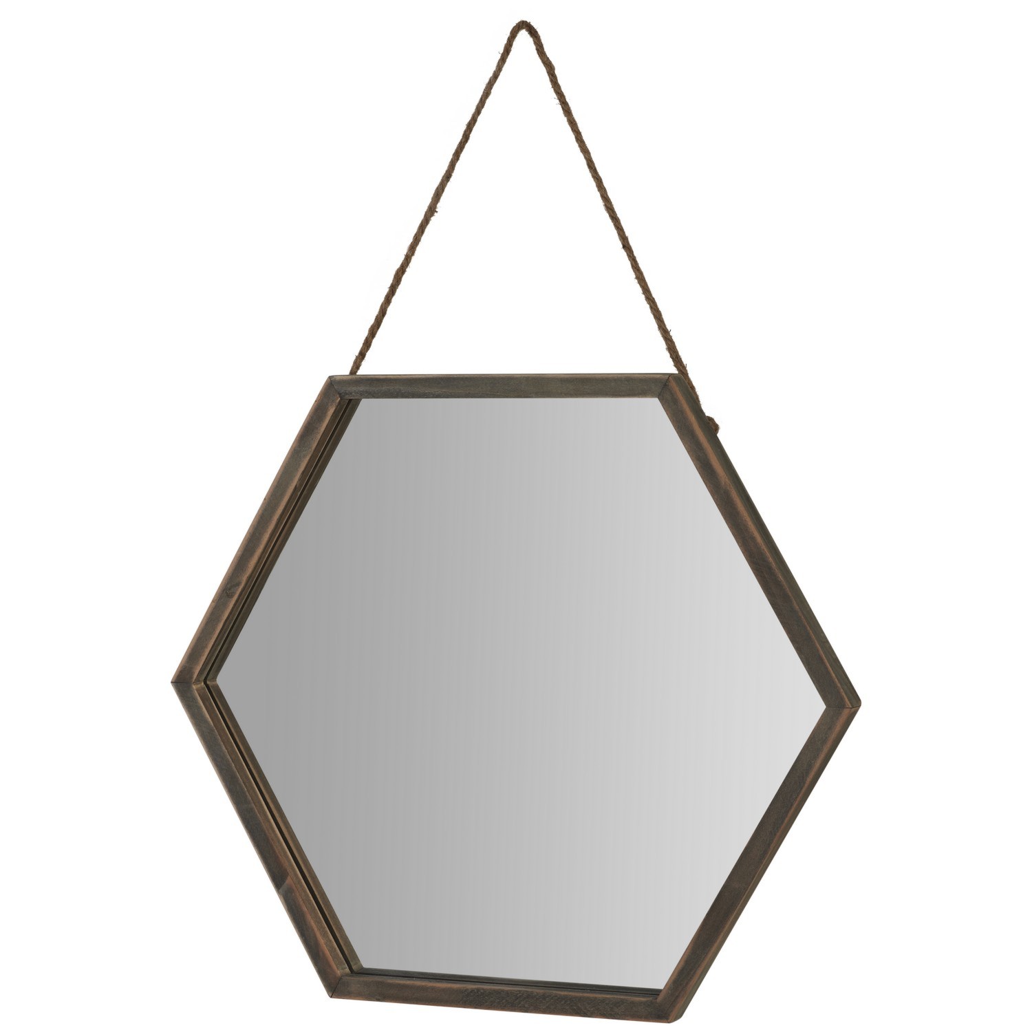 Natural Hexagonal Framed Mirror 44 x 38cm Image 2