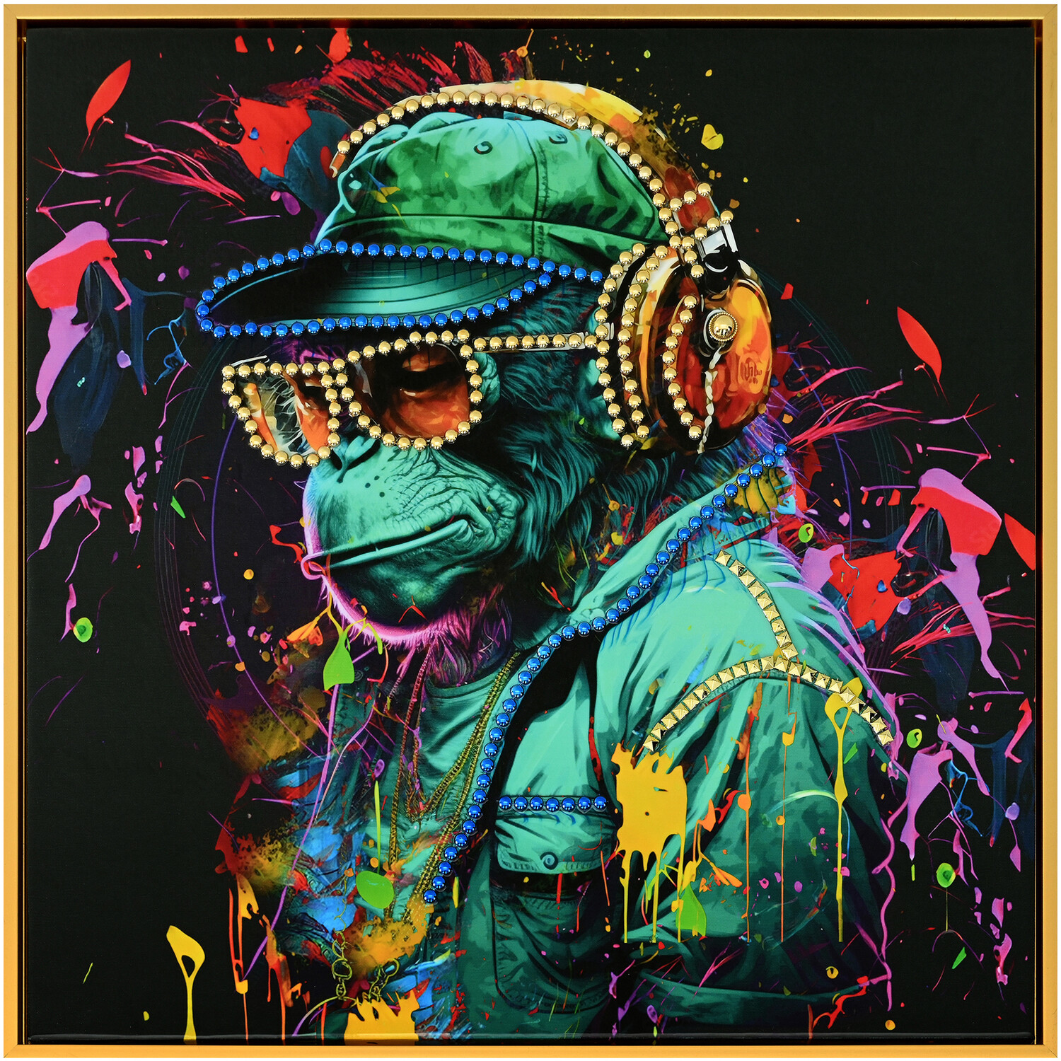 Bright Monkey Music Framed Canvas Image 9