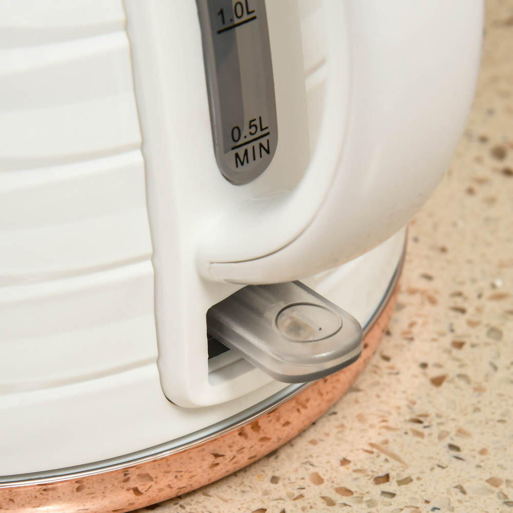 HOMCOM Kettle and Toaster Set 1.7L Rapid Boil Kettle & 4 Slice Toaster White Image 8
