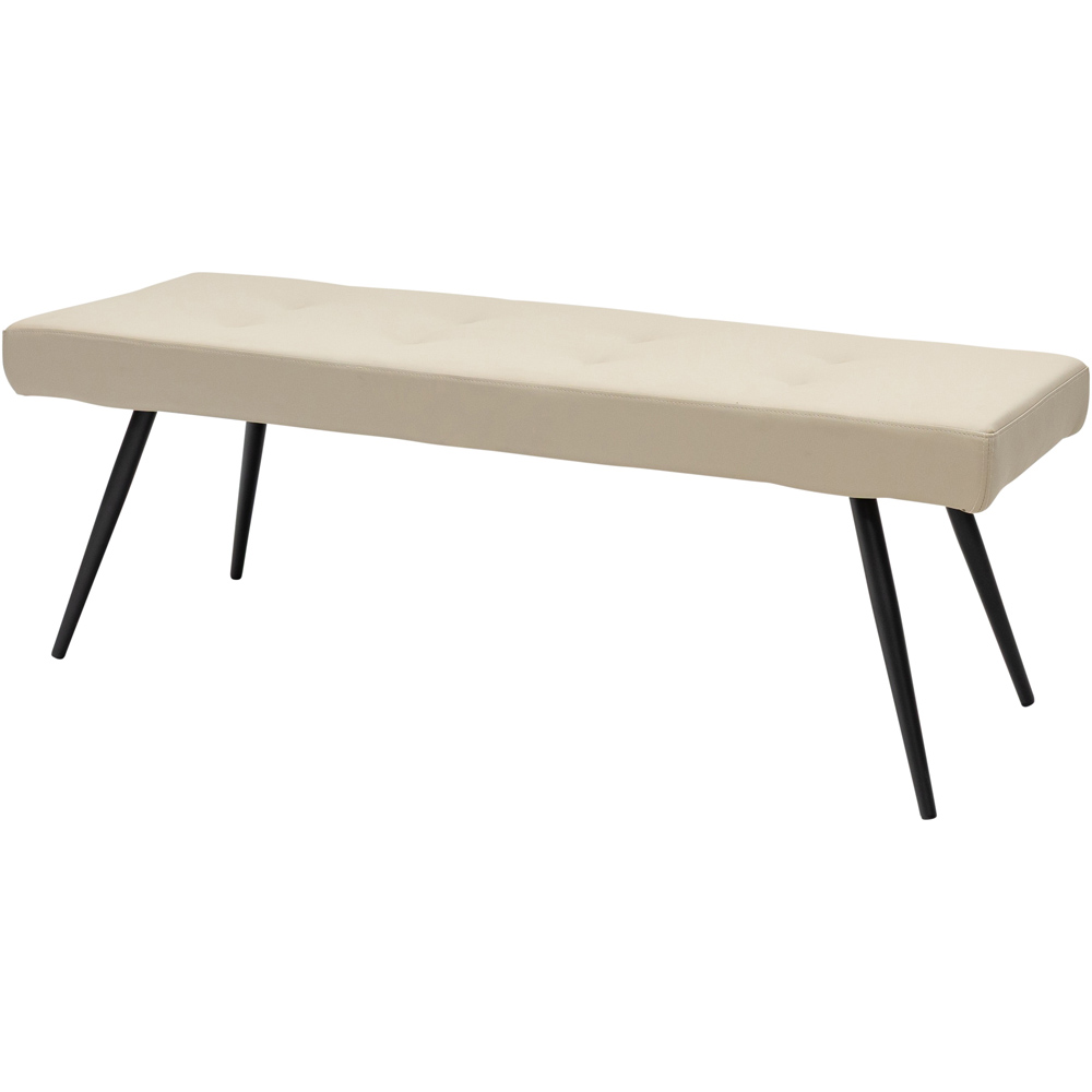 WF Davis Stone PU Faux Leather Tufted 2 Seater Bench Image 3