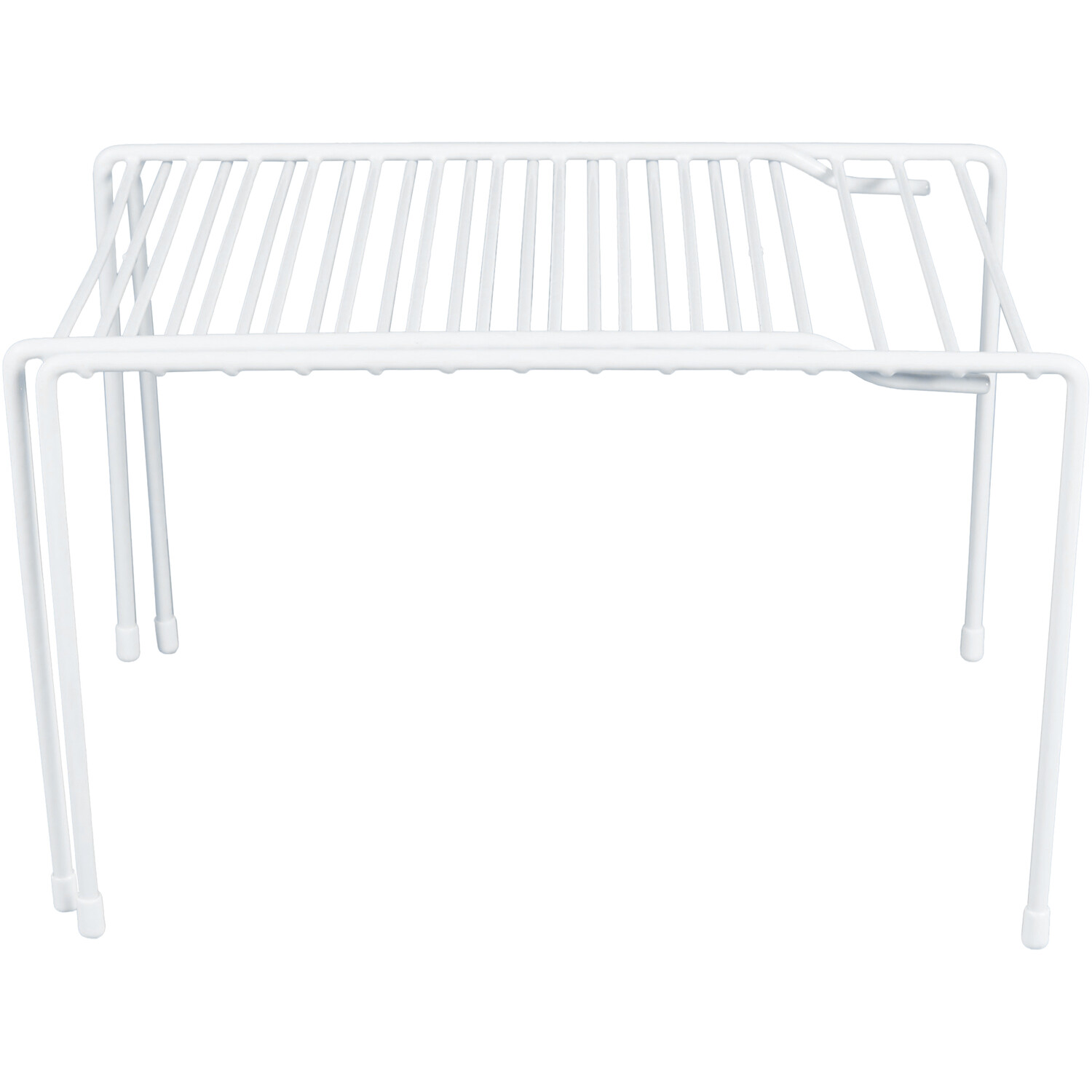 White Metal Extendable Shelf Rack - White Image 2