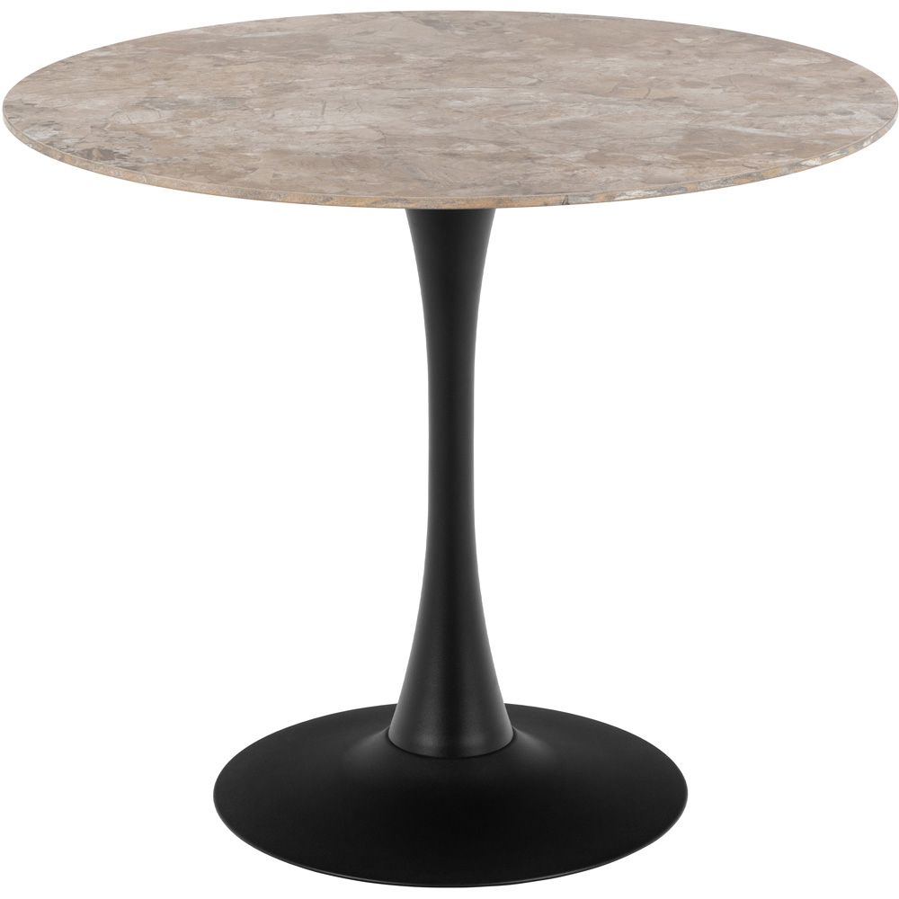 Furniture To Go Malta Brown and Black Ceramic 4 Seater Round Dining Table Image 2