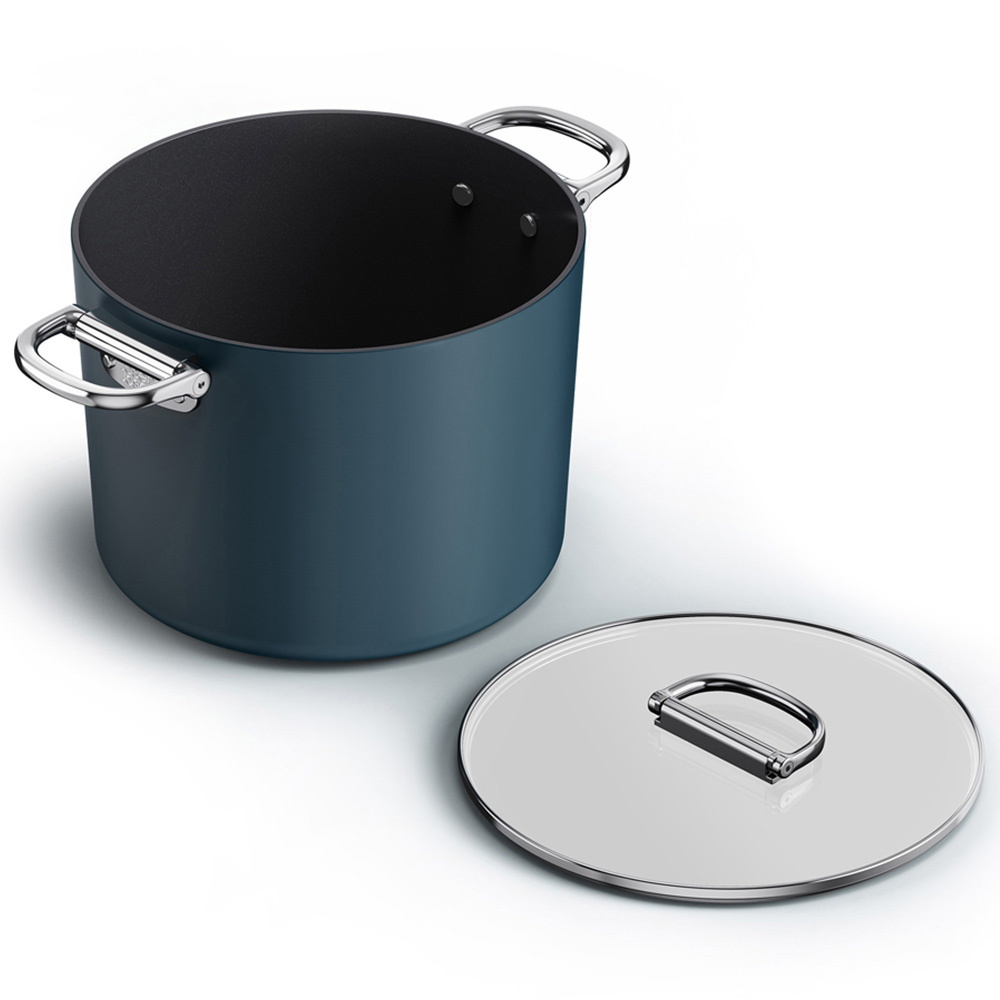 Joseph Joseph Space Blue Ceramic Folding Handle Non-Stick Stock Pot with Lid 25cm Image 3