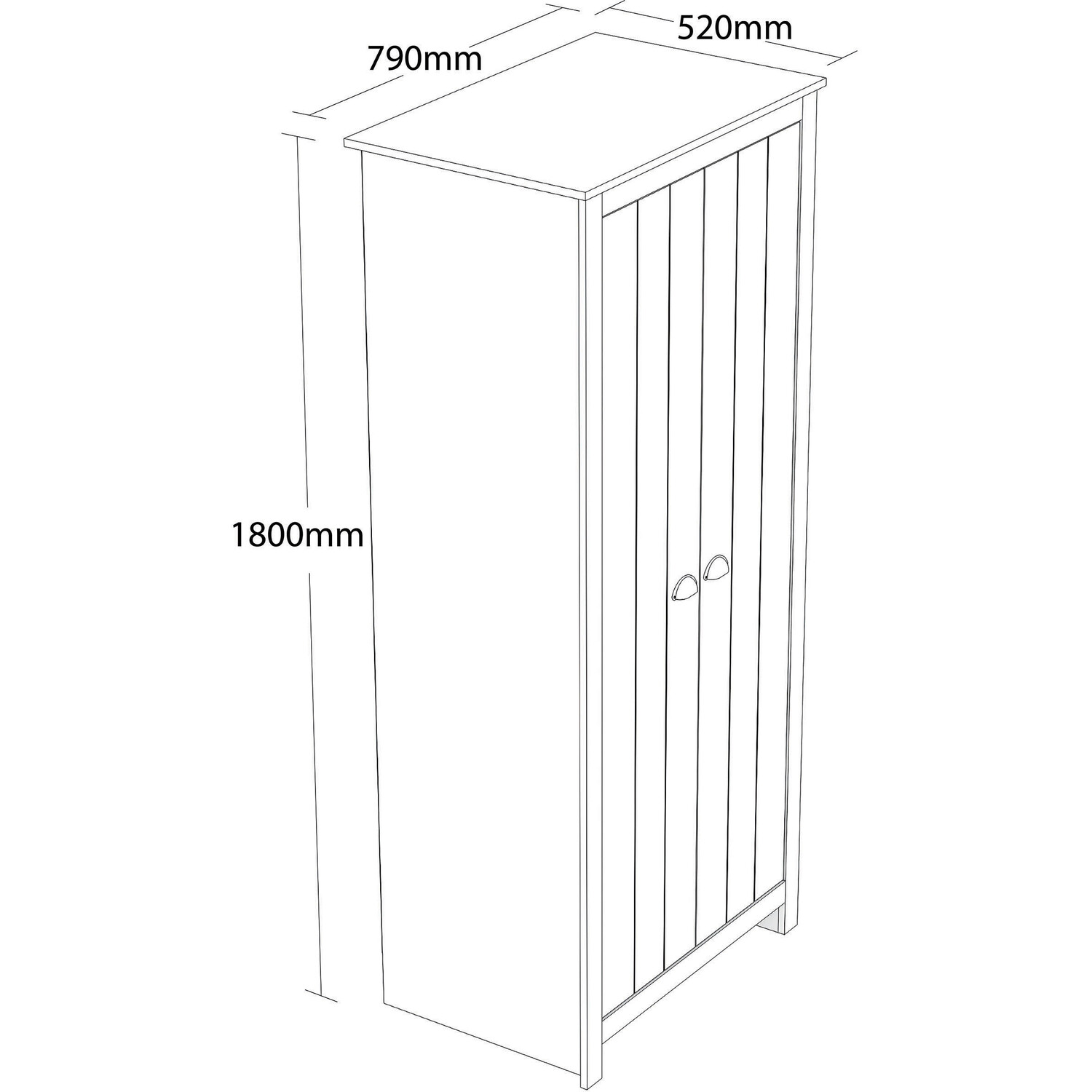 Lexington 2 Door Grey Wardrobe Image 5