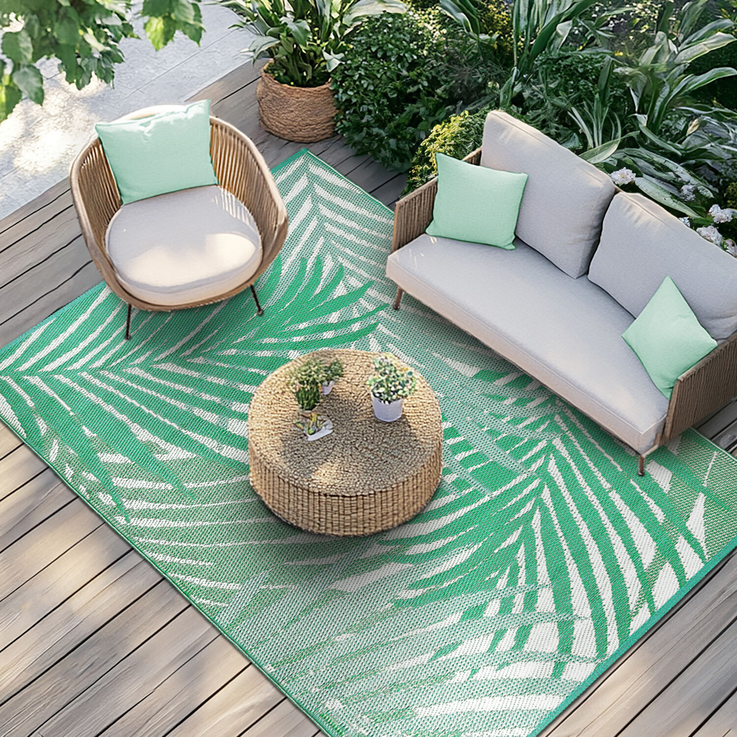 Palma Nova Reversible Outdoor Rug - Green Image 2