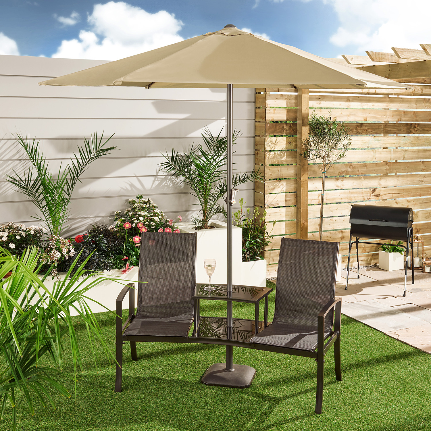 Outdoor Essentials Beige Parasol 2.7m Image 2