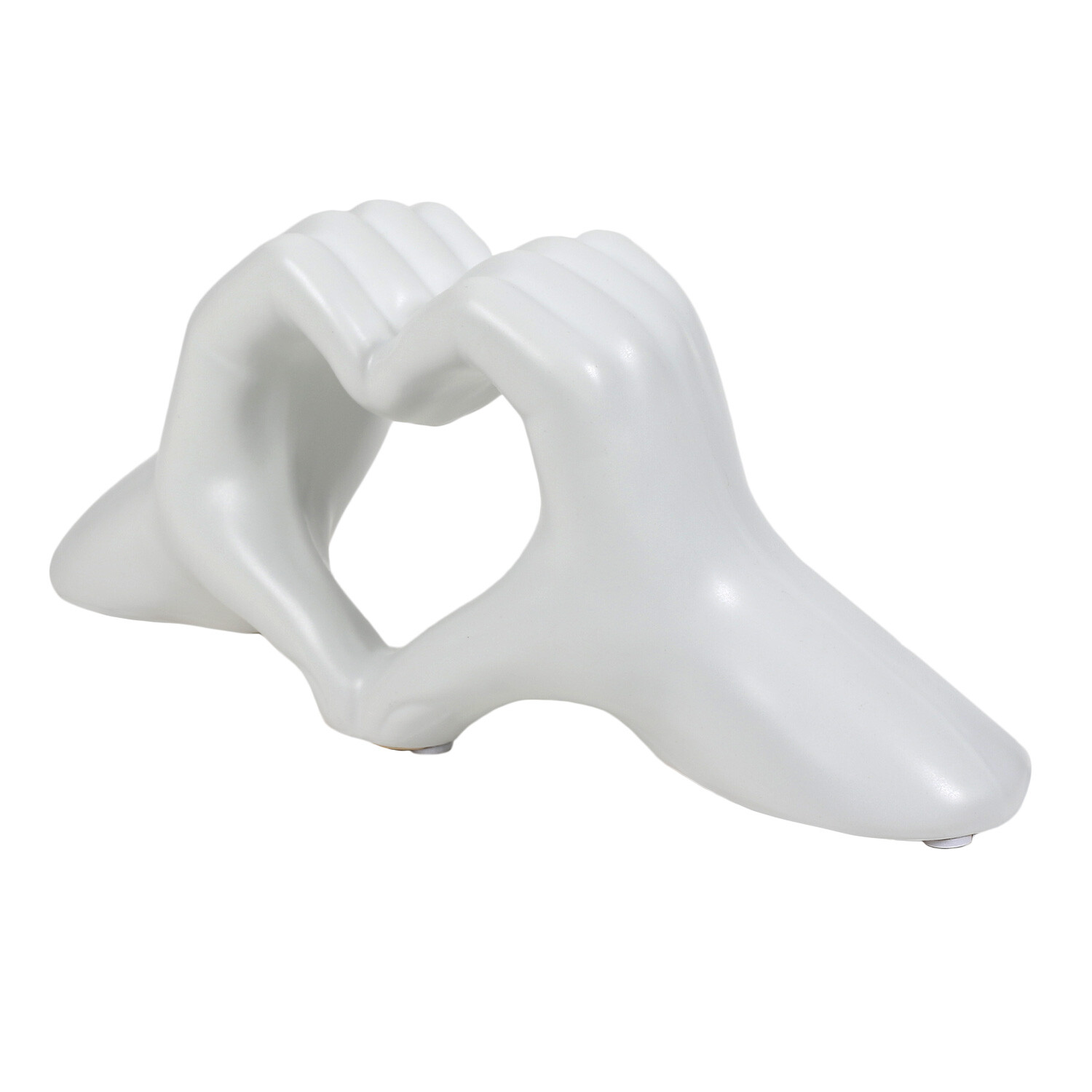 White Heart Hands Ornament Image 2