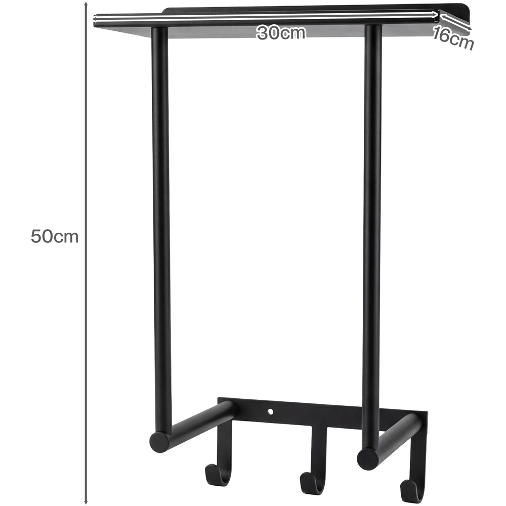 Levede Black Carbon Steel Wall-Mounted Towel Rack with Hooks Image 9