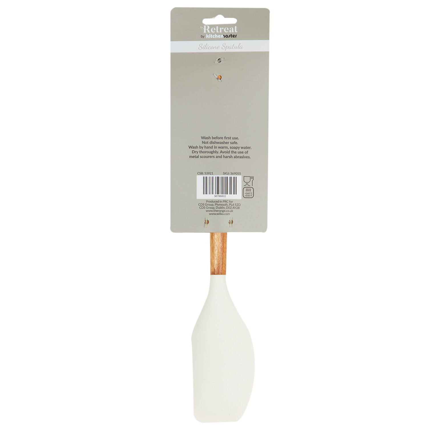 Retreat Silicone Spatula - White and Wood Image 2