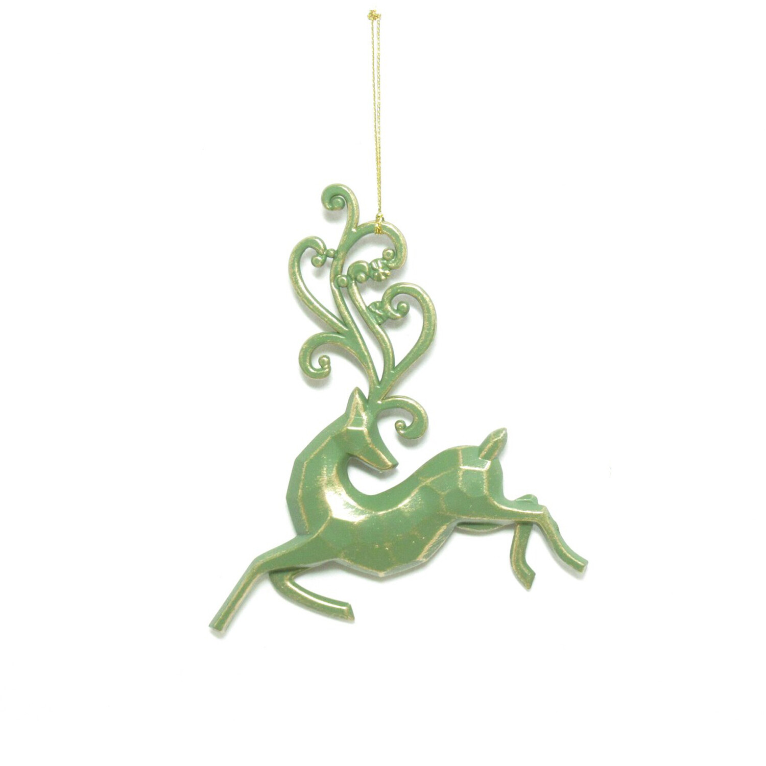 Brushed Gold Reindeer Hanging Decoration Image 3