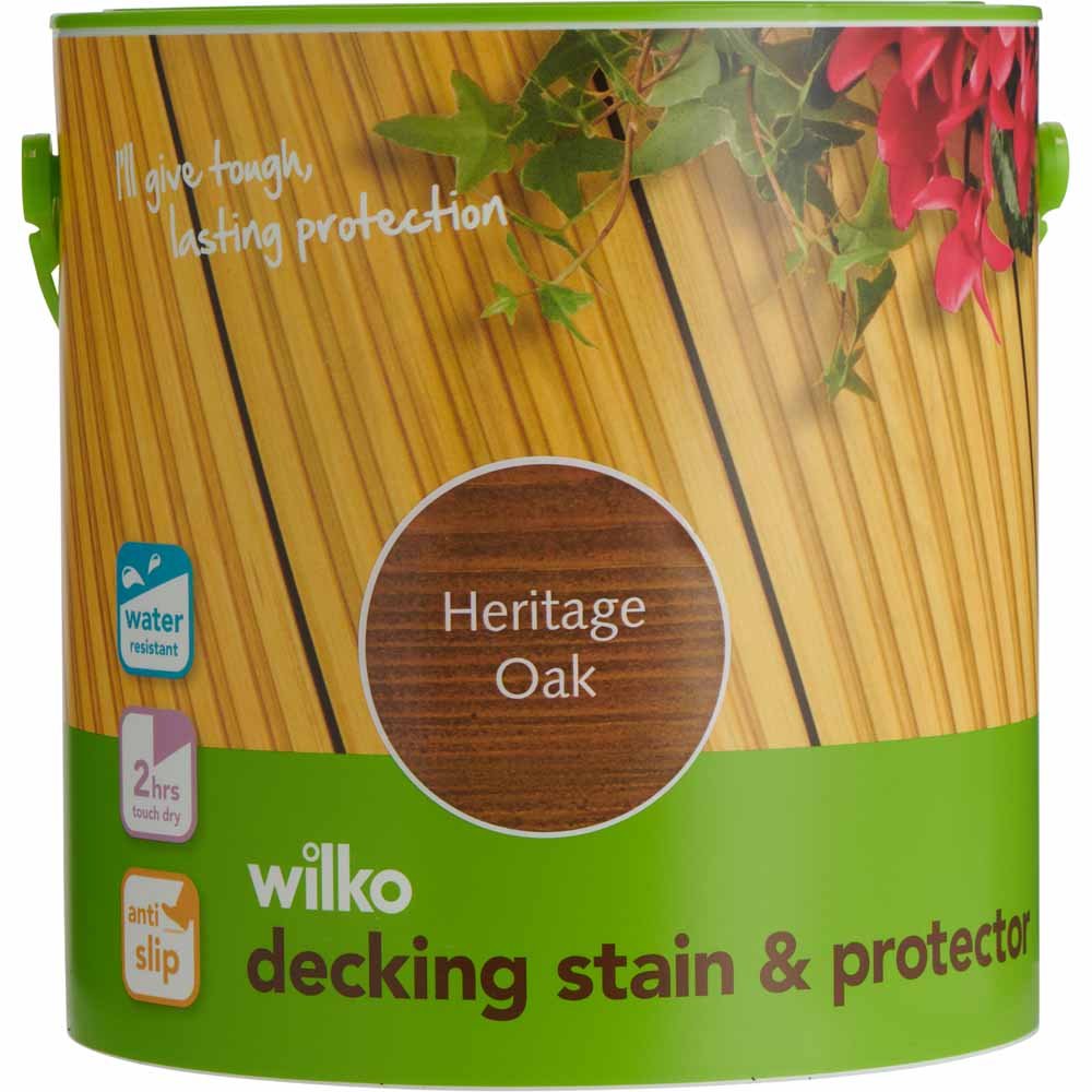 Anti Slip Heritage Oak Decking Stain and Protector 2.5L Image 2