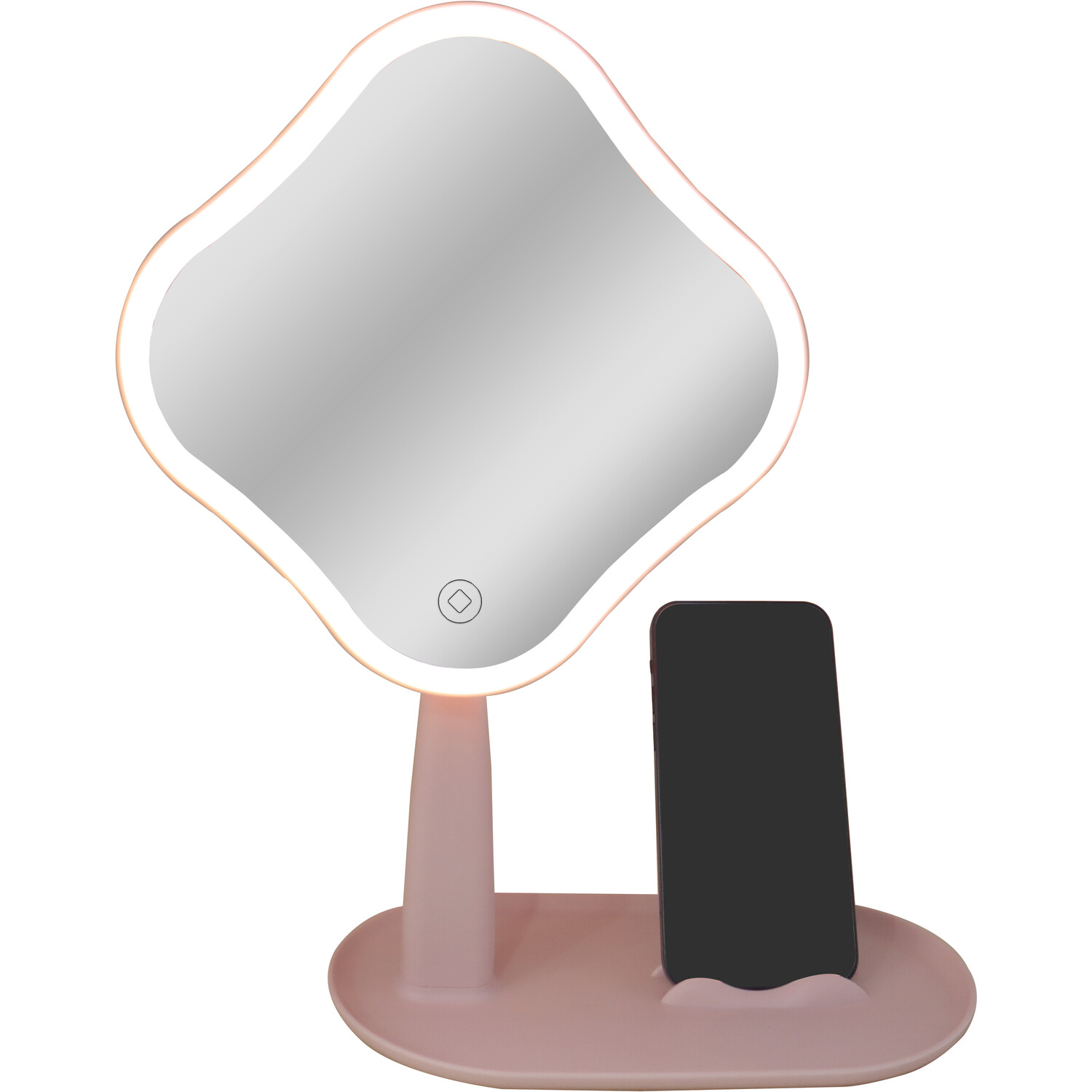 Pink LED Mirror With Phone Holder - Pink Image 3