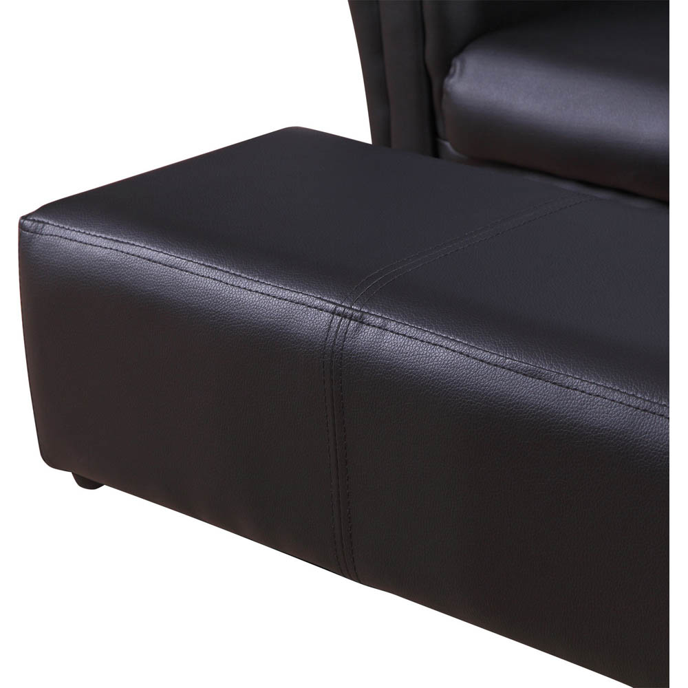 HOMCOM Kids Sofa Set 2 Seater Armchair with Footrest for 18-36 Months, Black Image 7