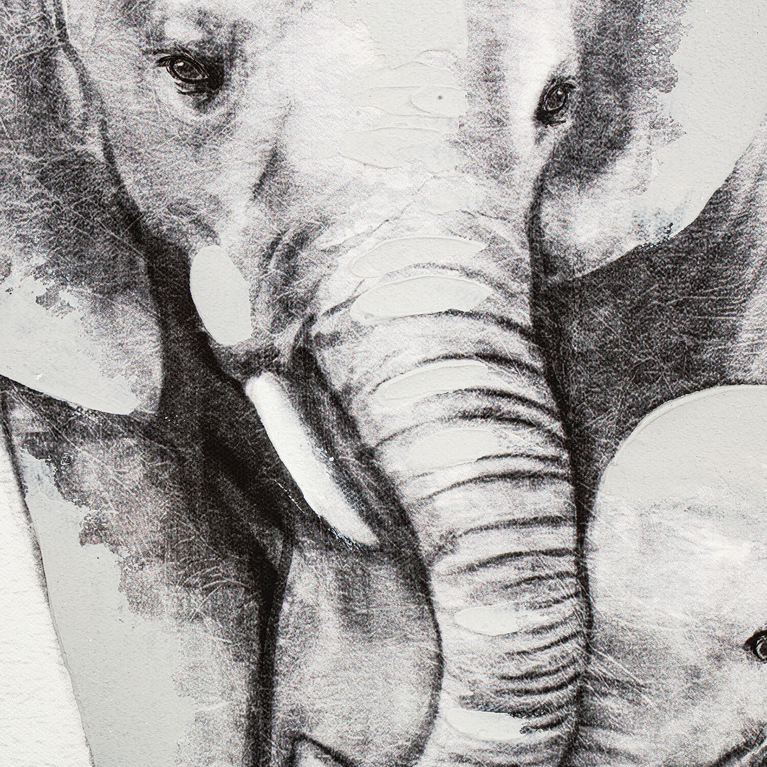 Cute Elephant Framed Canvas - Black Image 6