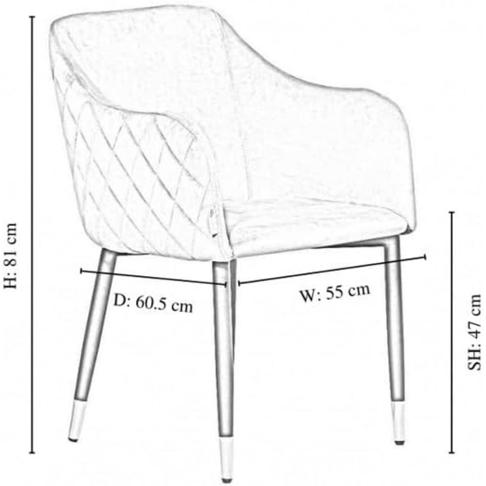 Life Interiors Verona Brown and Gold Velvet Upholstered Dining Chair Set of 2 Image 7