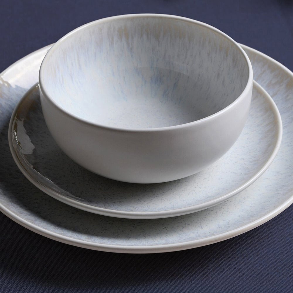 12 Piece White Textured Dinner Set - White Image 6