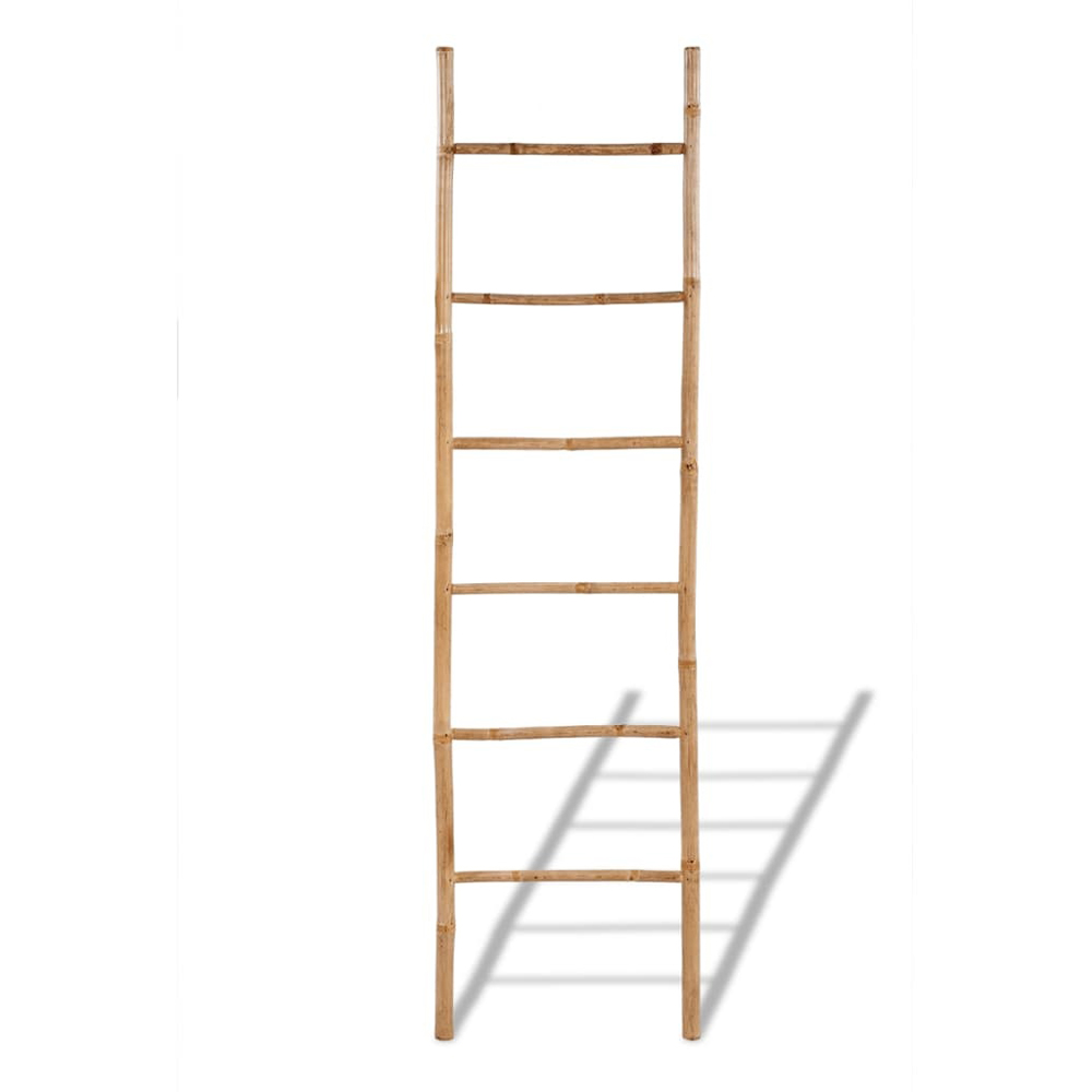 Walplus 6 Rung Natural Bamboo Towel Ladder Image 2