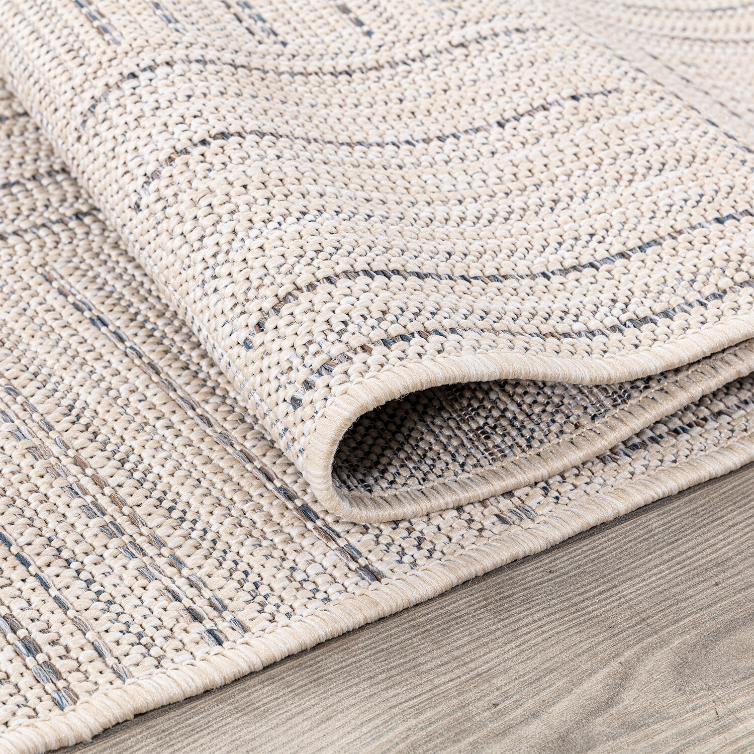 Virginia Stripe Indoor Outdoor Rug - Neutral / 120cm Image 3