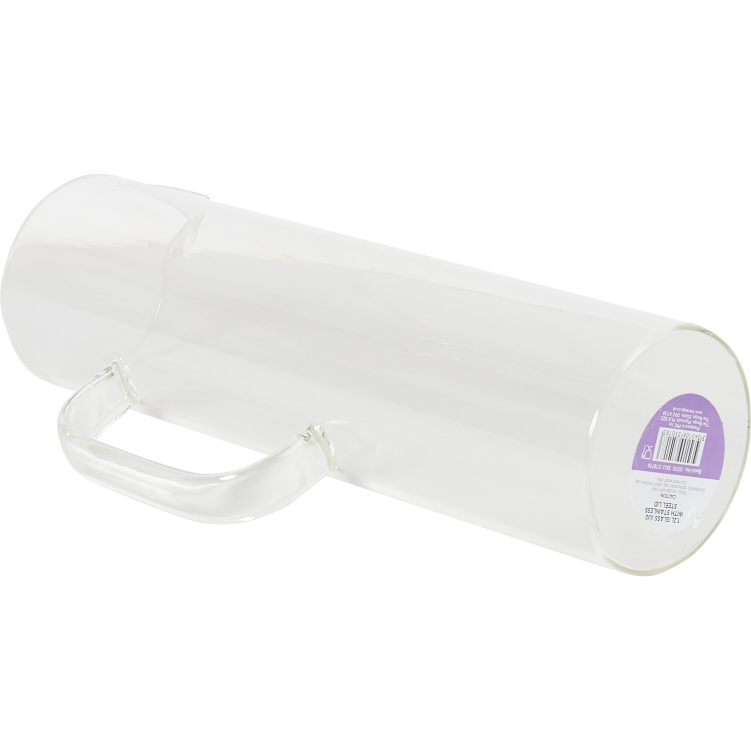 1.2L Glass Jug with Stainless Steel Lid - Clear Image 4