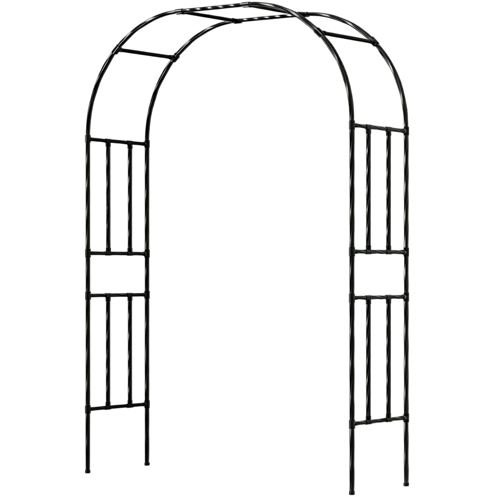 Lambu Black Metal Garden Arch 8 x 5ft Image 2