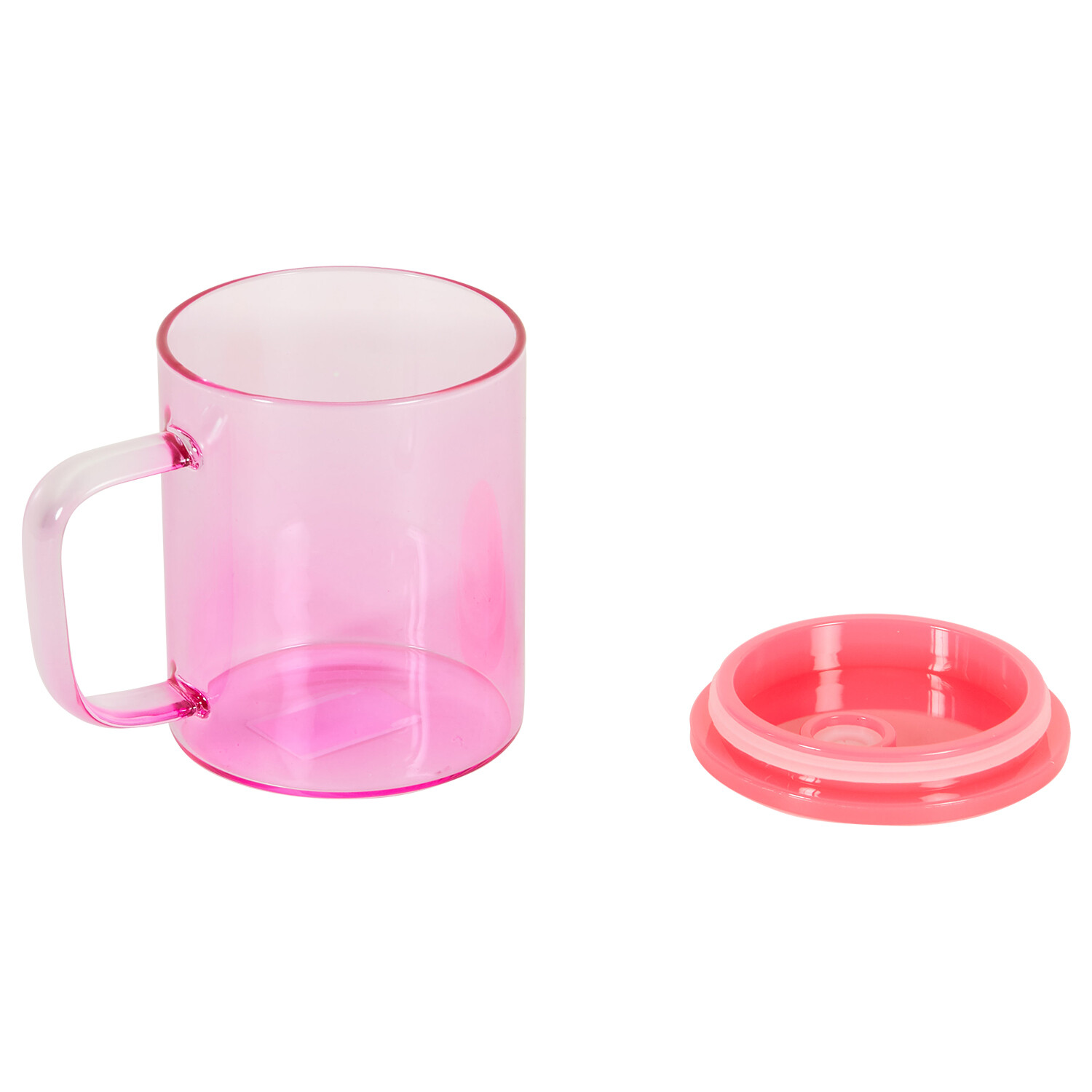 Colour Glass Mug with Plastic Lid 450ml - Multicolour Image 9