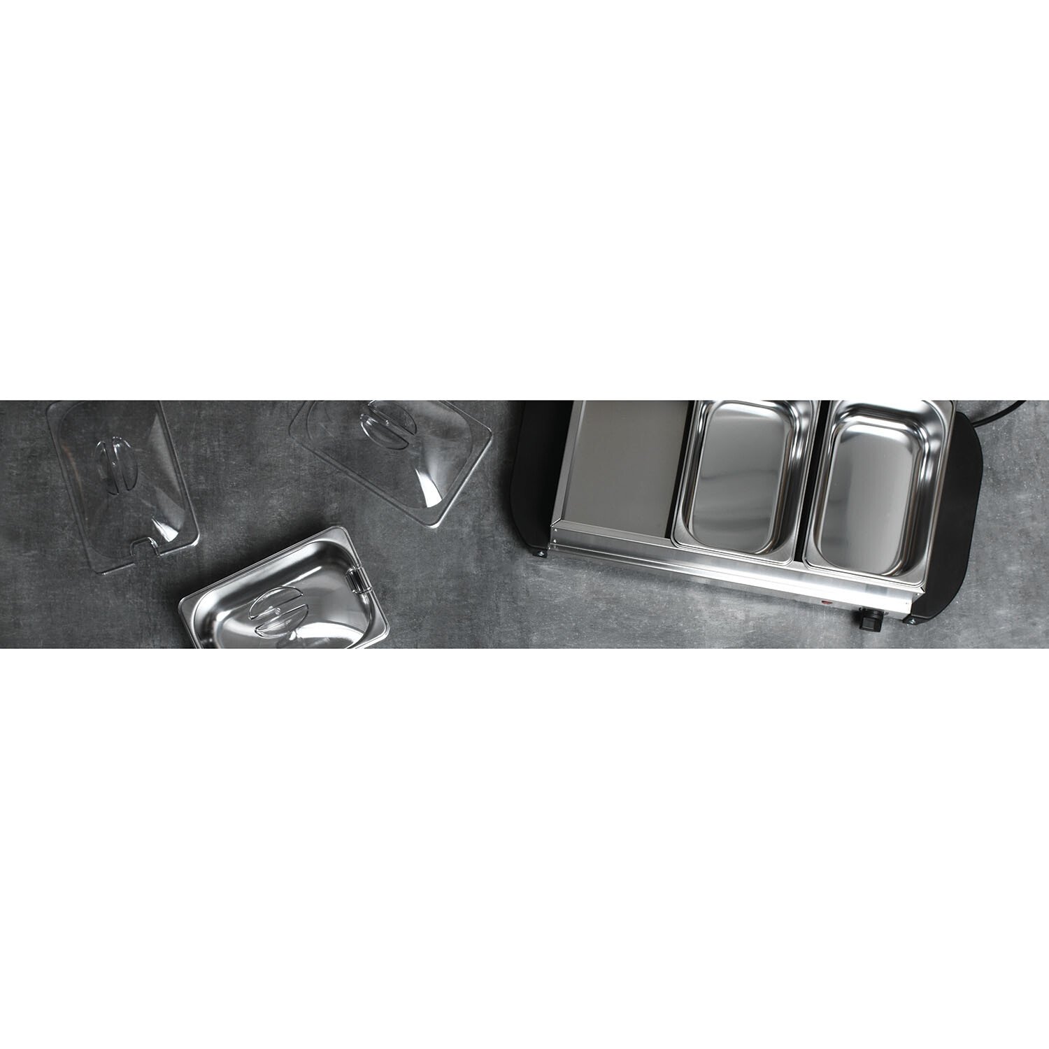 KitchenMaster 3 Dish Buffet Server - Silver Image 5