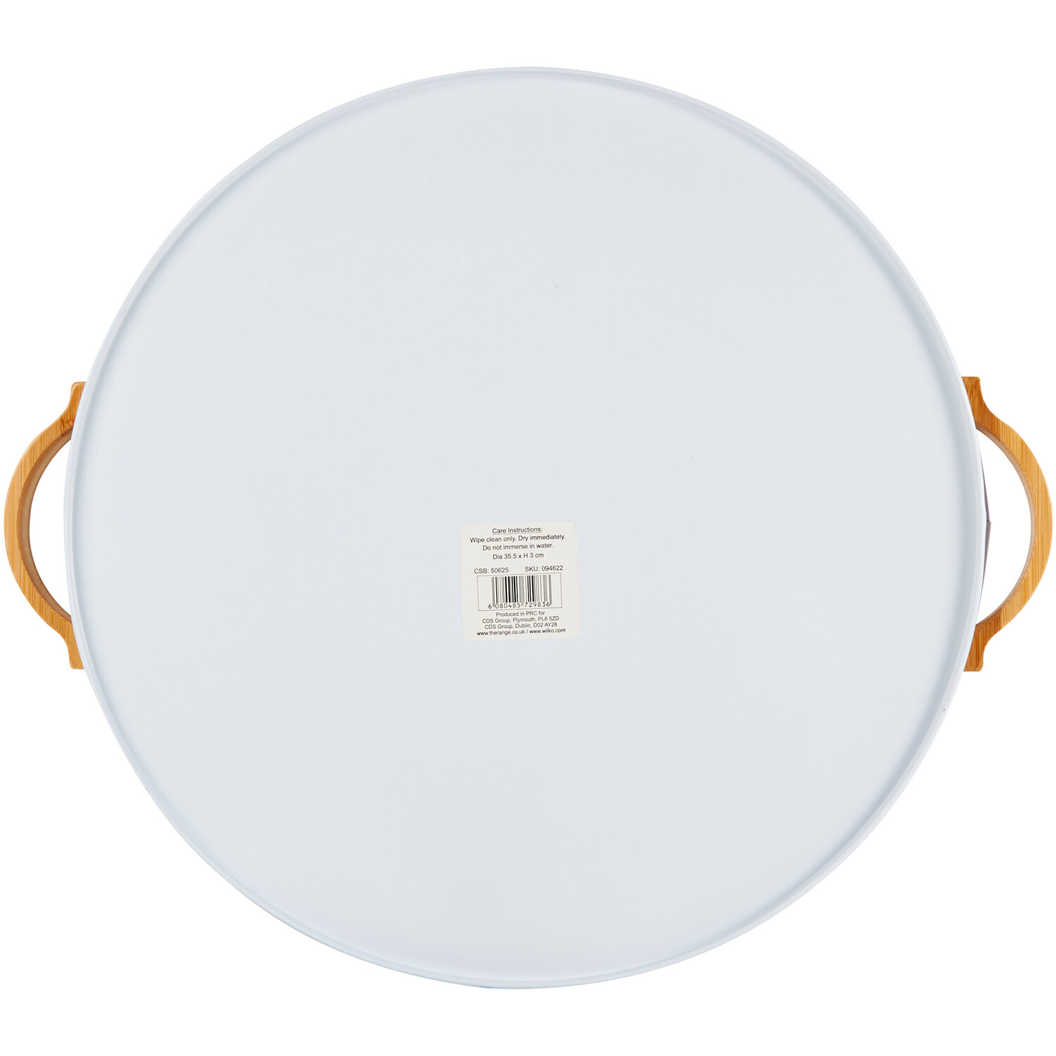 Gold Heart Tray With Wood Handles - White Image 2