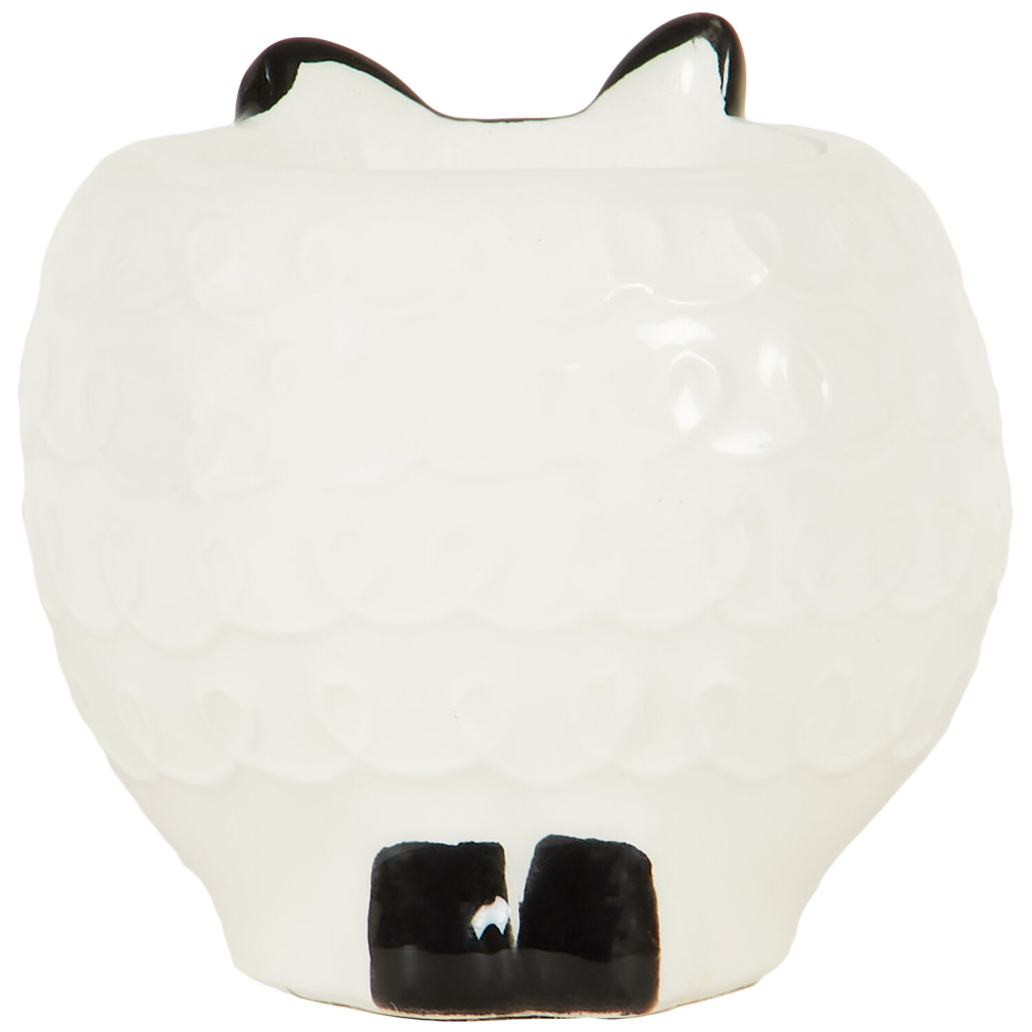 Highland Flock 3D Ceramic Hand Painted Sheep Egg Cup - White and Black Image 3