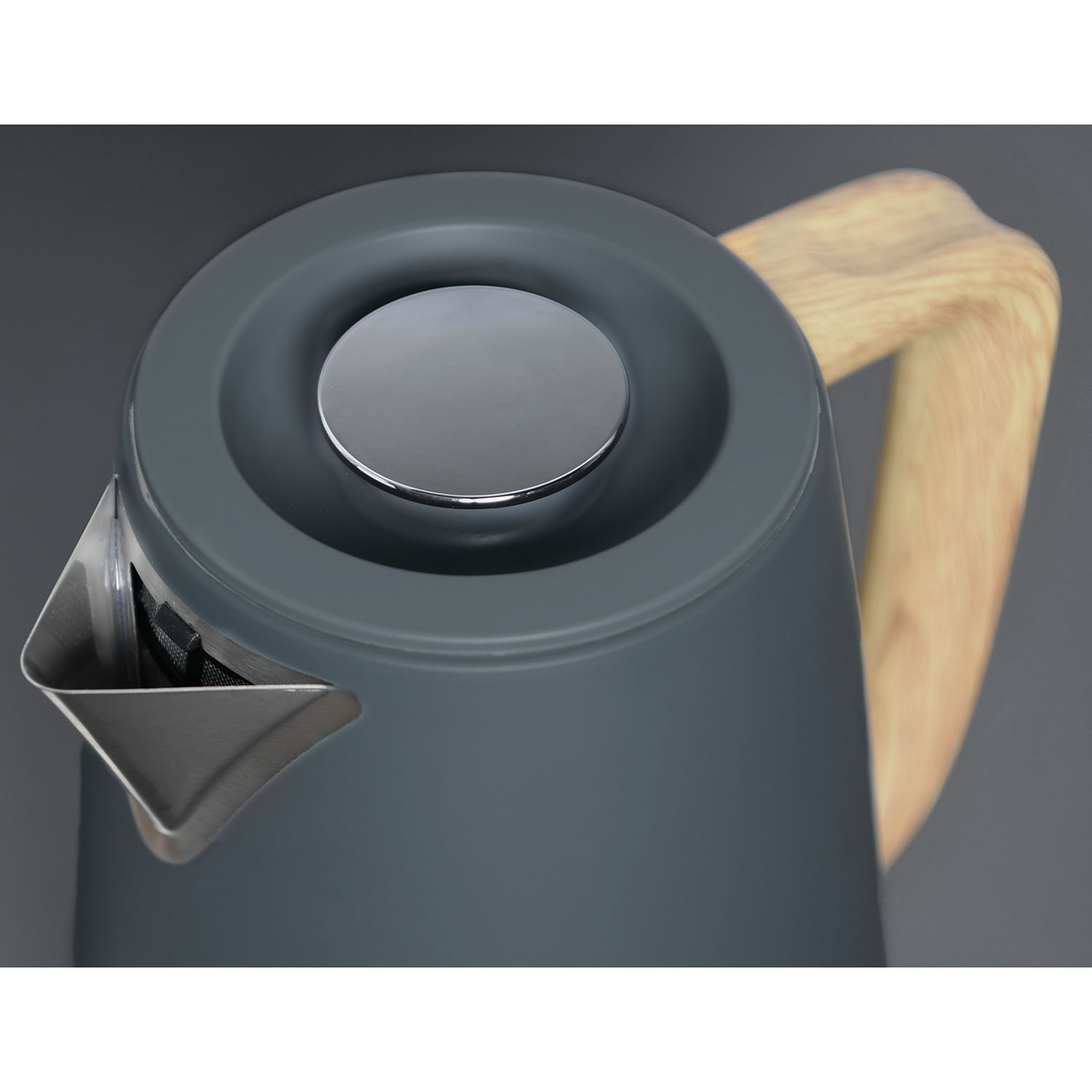 Retreat Metal Kettle with Lite Wood Handle Dark Grey Image 3