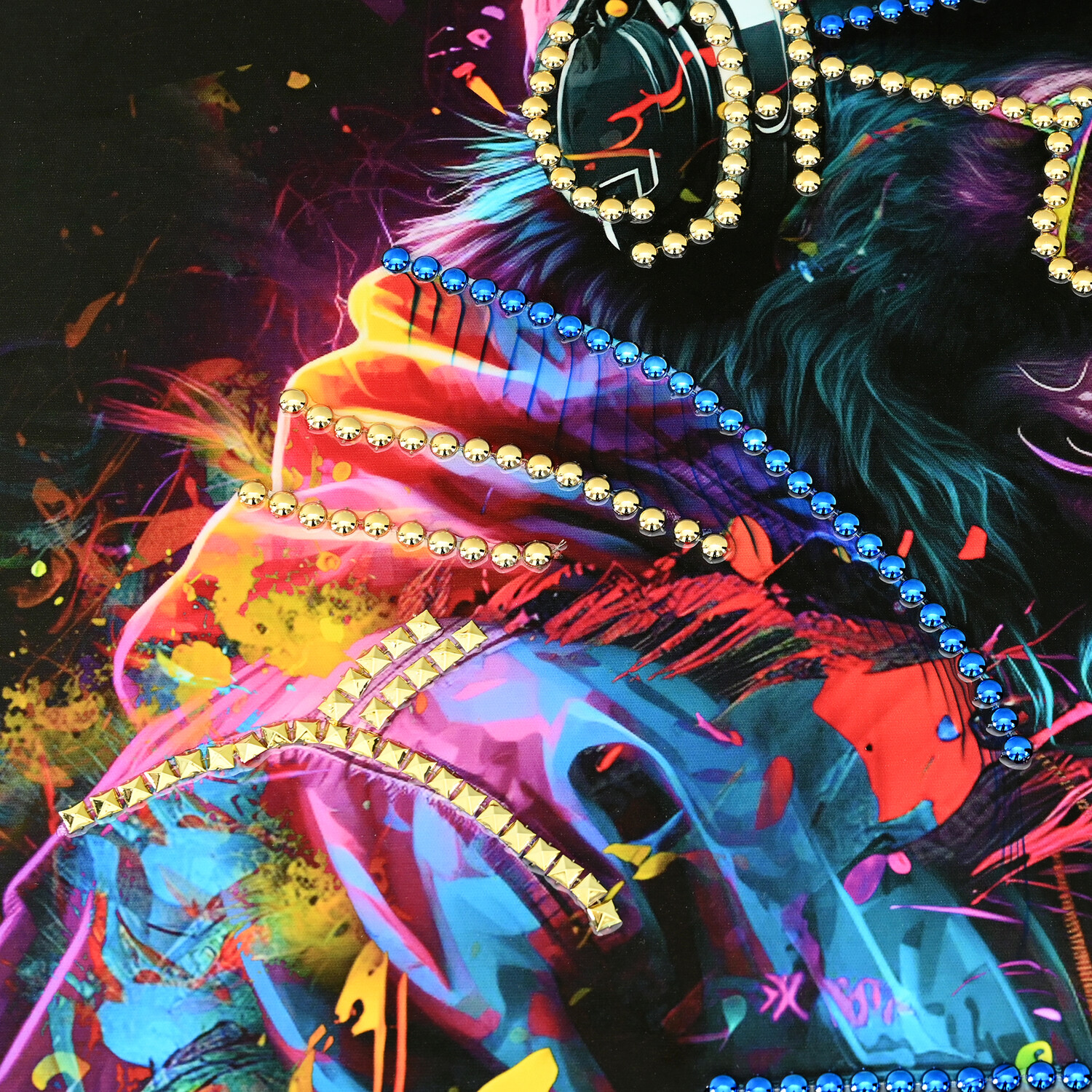 Bright Monkey Music Framed Canvas Image 6