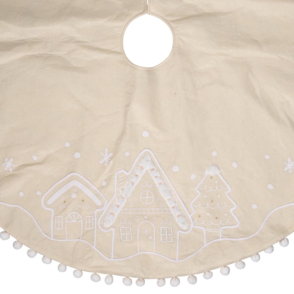 House Scene LED Tree Skirt - Neutral Image 3