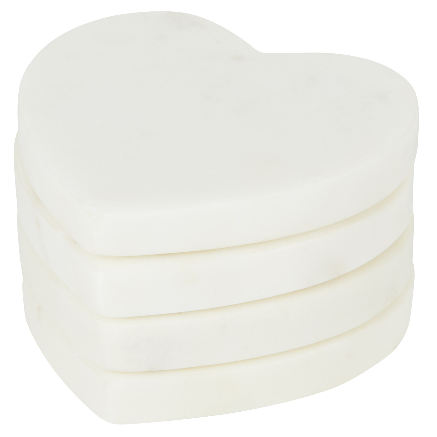 Pack of 4 Marble Heart Shape Coaster - White Image 2