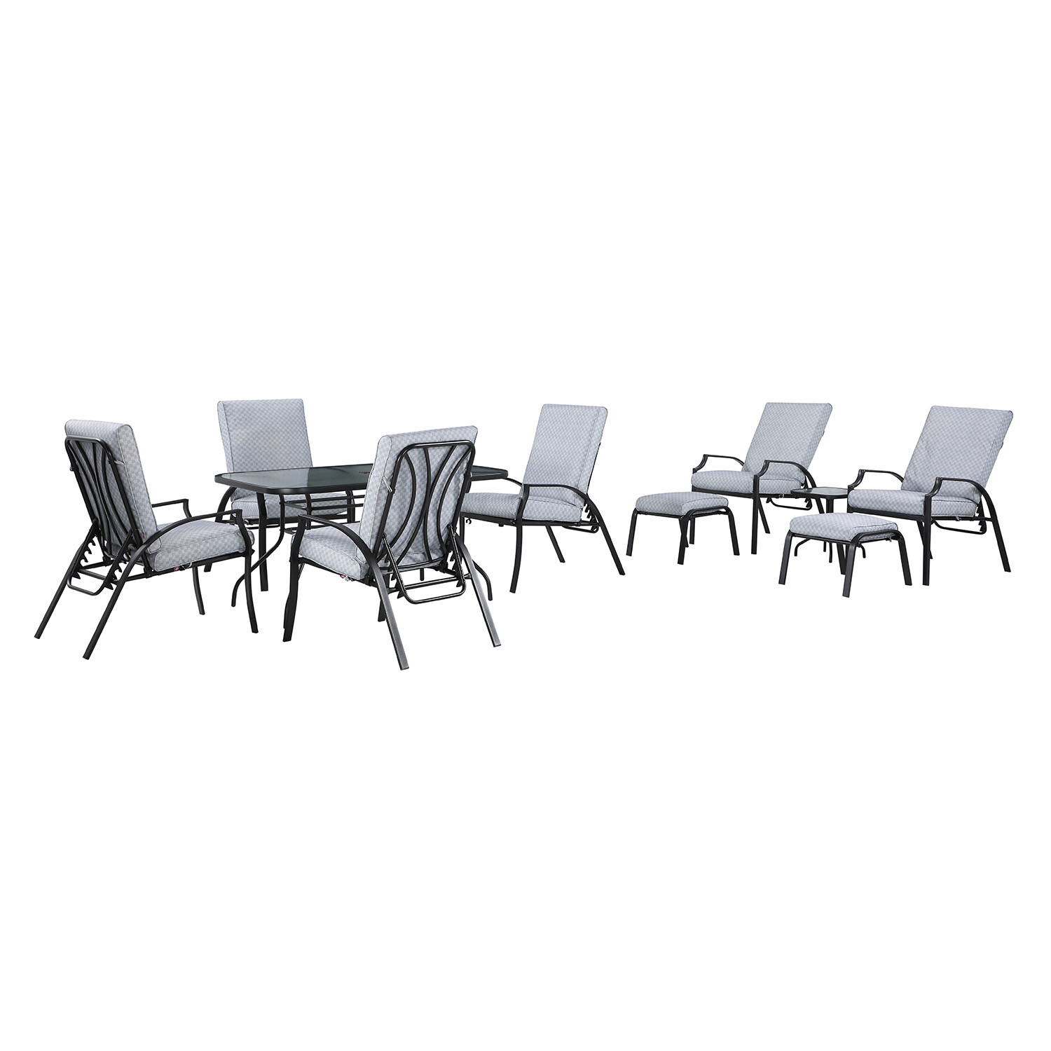 Malay Riviera 6 Seater Grey and Black Dining Set Image 2